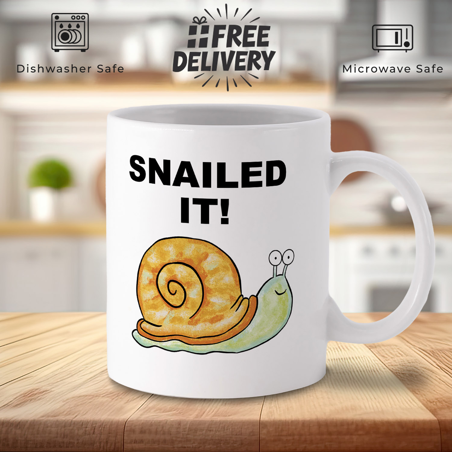 Snailed It Mug: Fun Gift for Snail Lovers & Coffee Enthusiasts