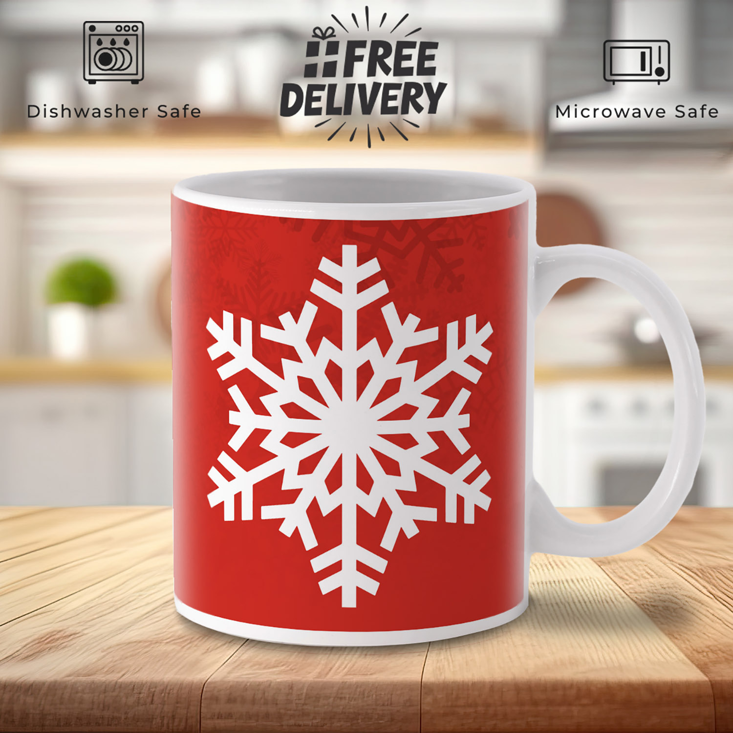 Festive Snowflake Mug - Perfect Holiday Gift for Hot Drinks