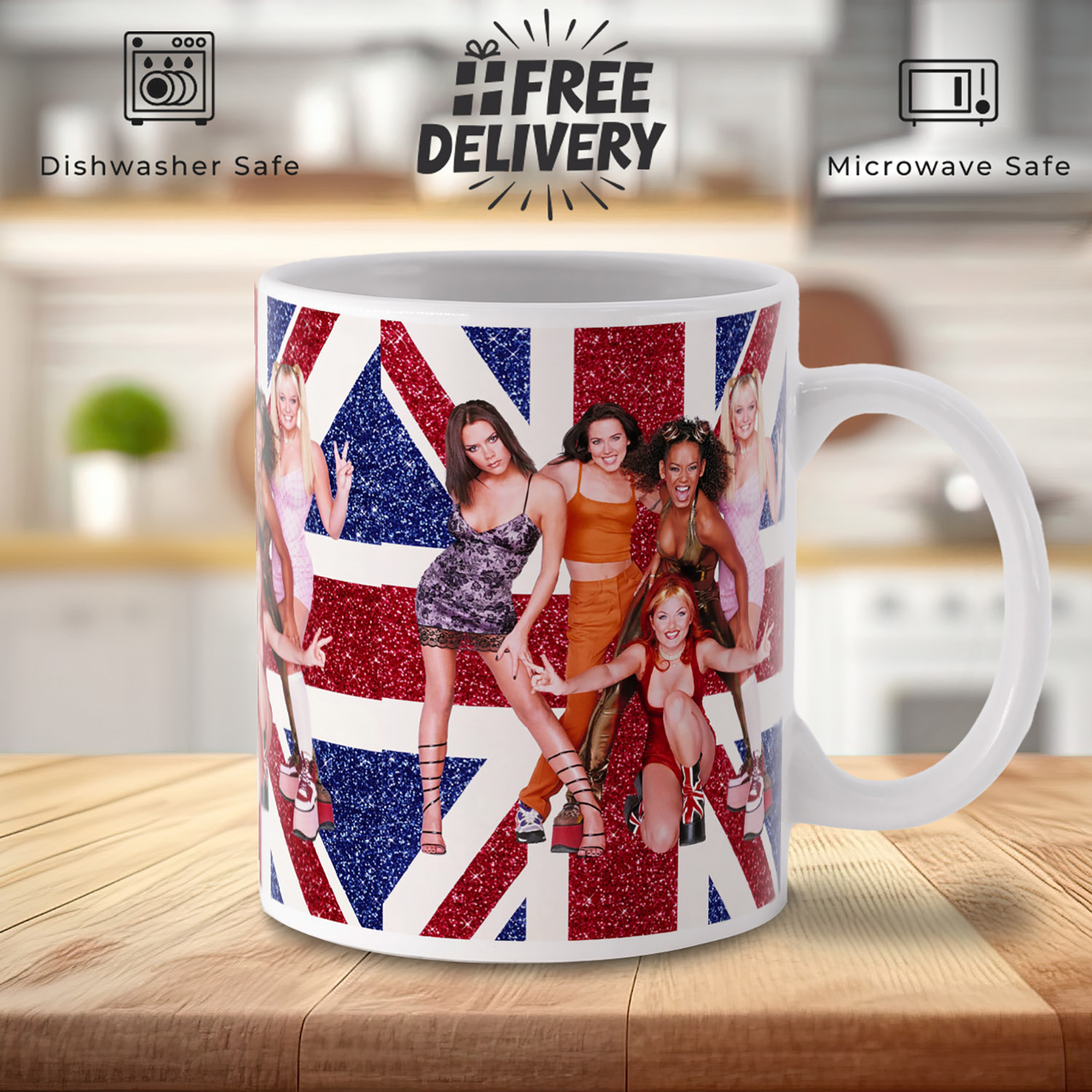 Retro Spice Girls Union Jack Mug - Perfect for Fans!