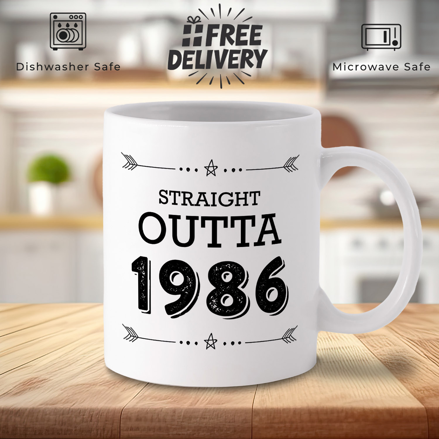 Custom Year Mug: Straight Outta 86 Personalised Gift