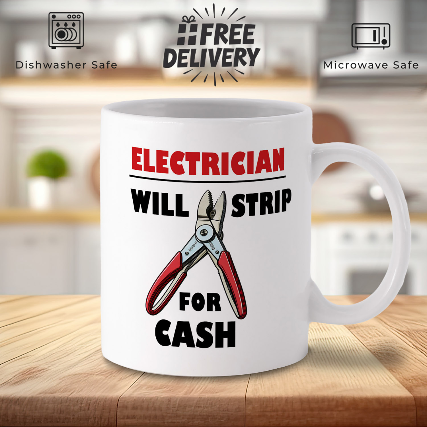 Strip for Cash Electrician Mug - Fun Gift for Sparky Pros