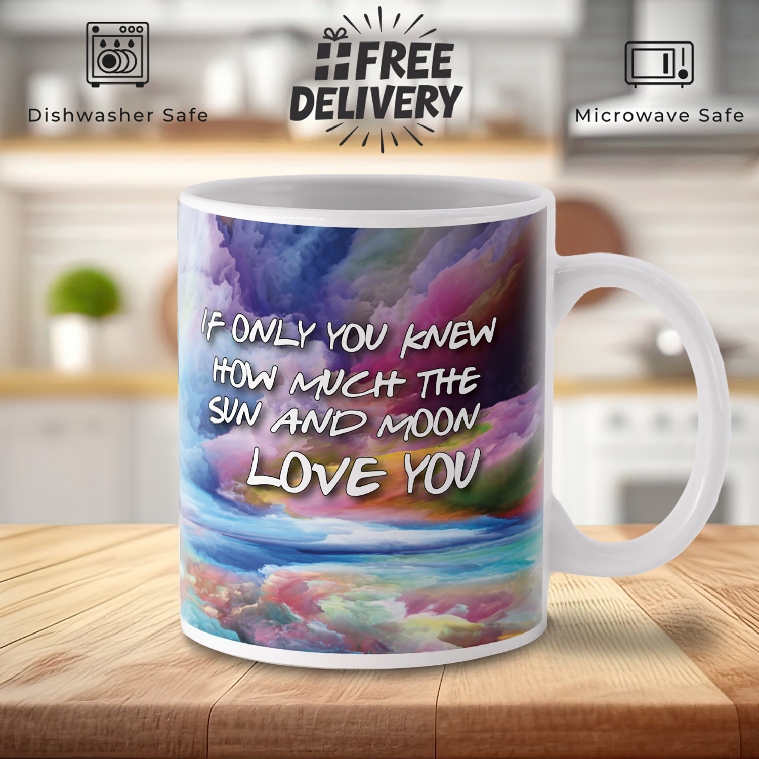 Sun & Moon Love You Mug - Perfect Gift for Couples