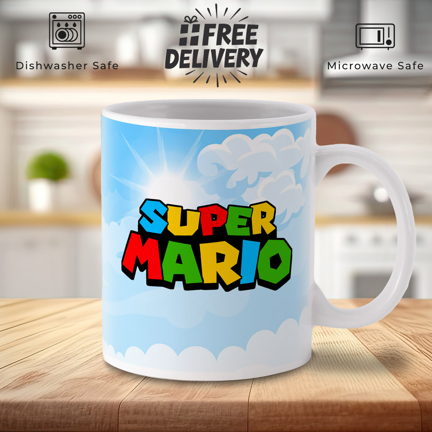 Super Mario Cloud Mug - Perfect Gift for Gamers!