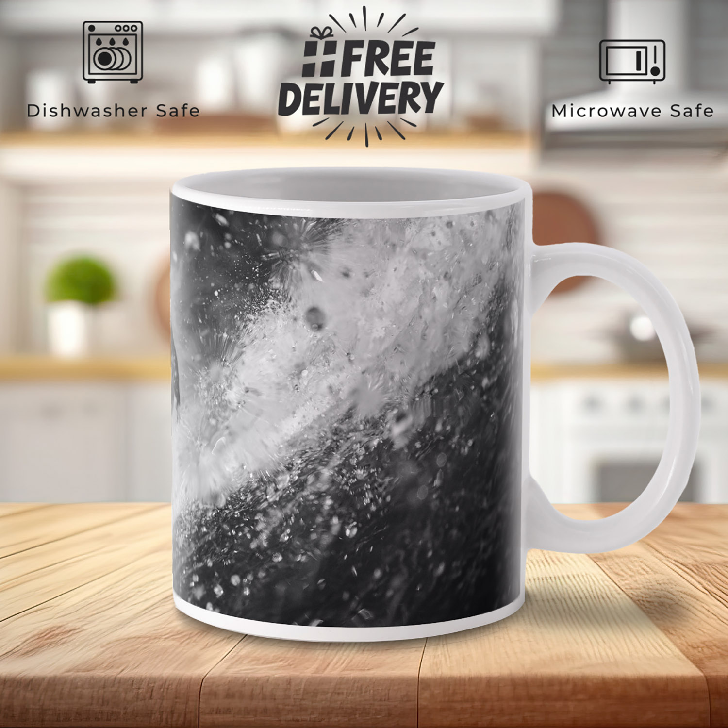 Surfer Black & White Mug - Perfect Gift for Wave Lovers