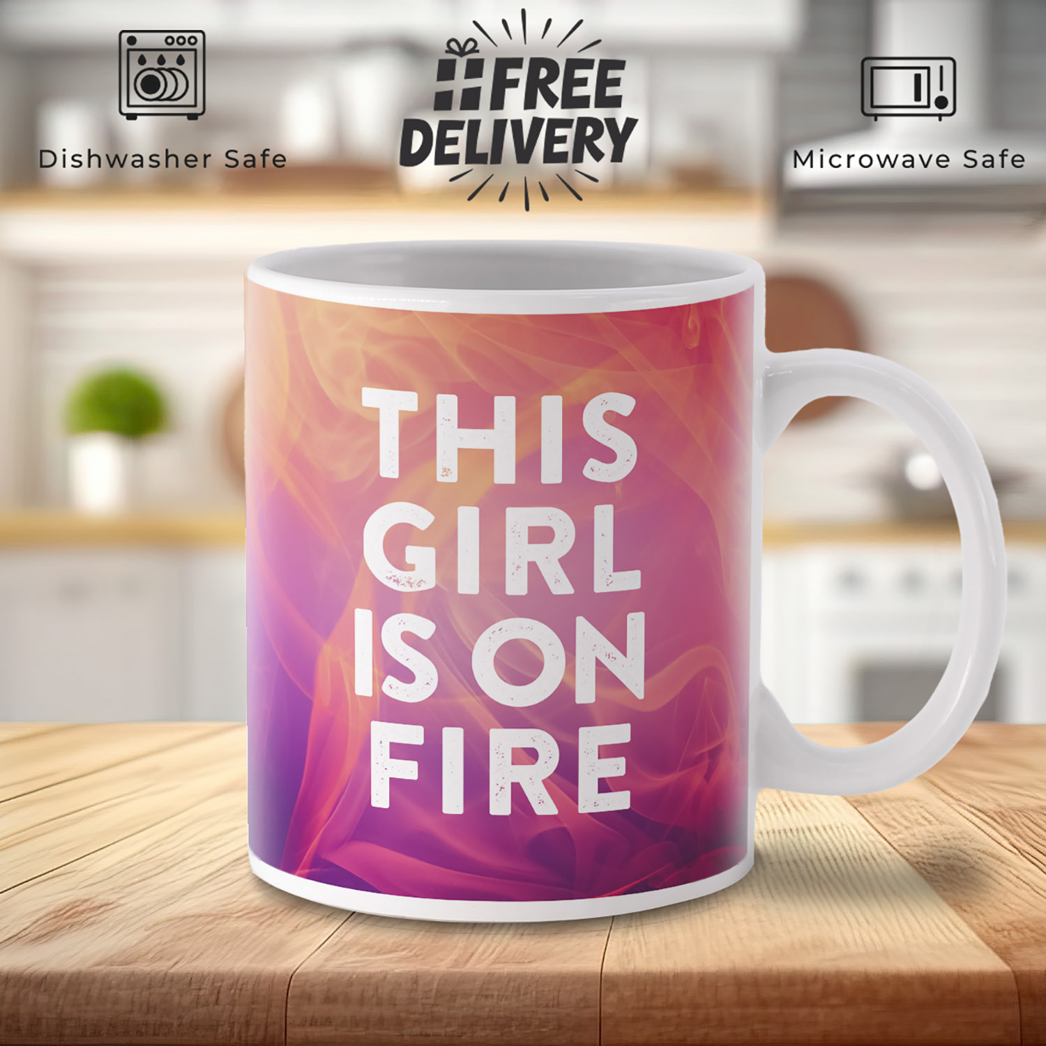 Fiery 'This Girl Is On Fire' Mug - Perfect Gift for Her