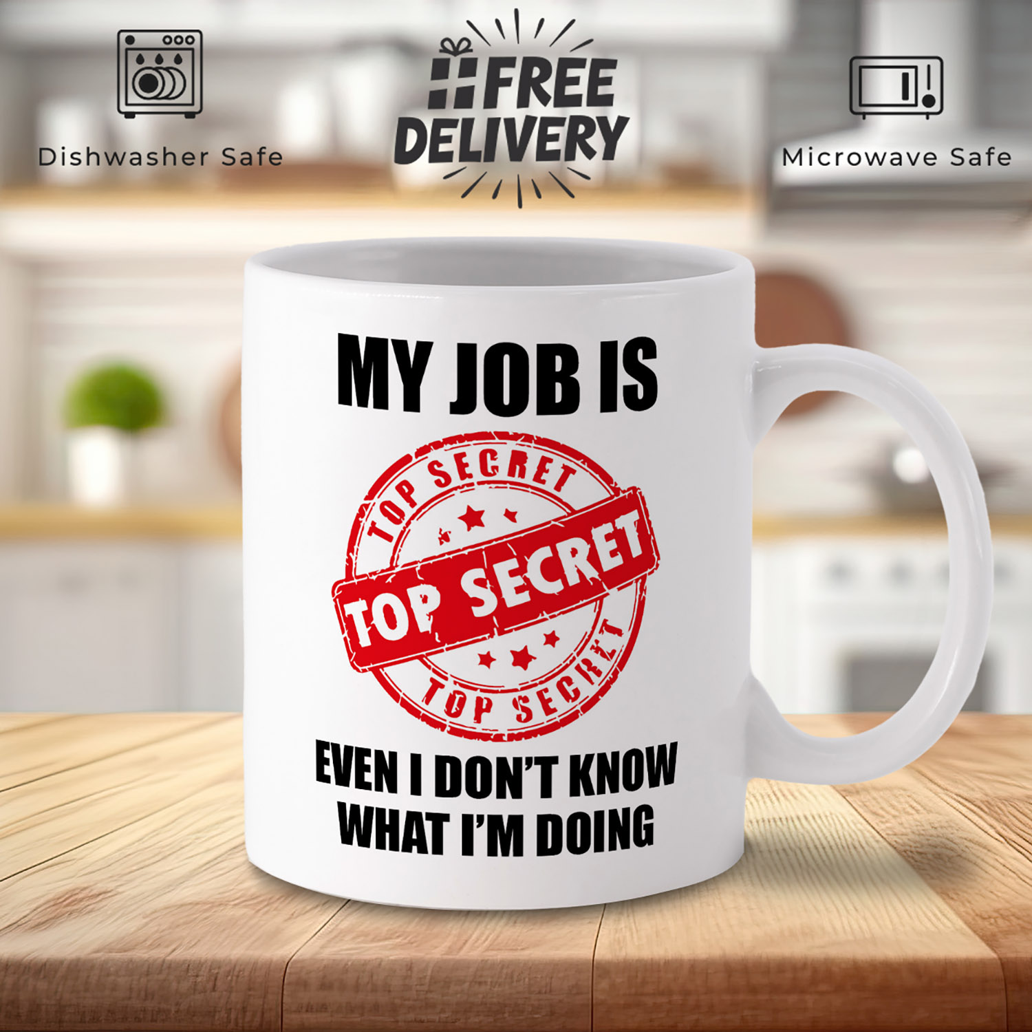 Top Secret Job Mug - Perfect Gift for Secret Agents