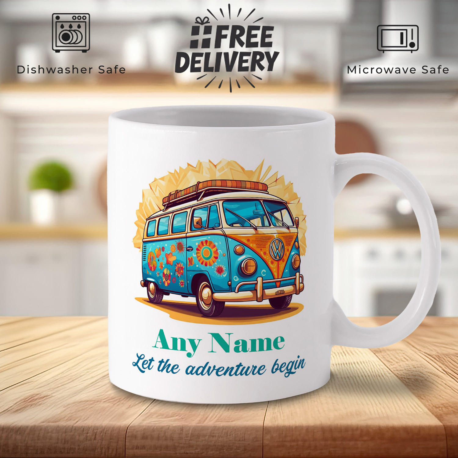 Personalised Volkswagen Adventure Mug for Travel Lovers