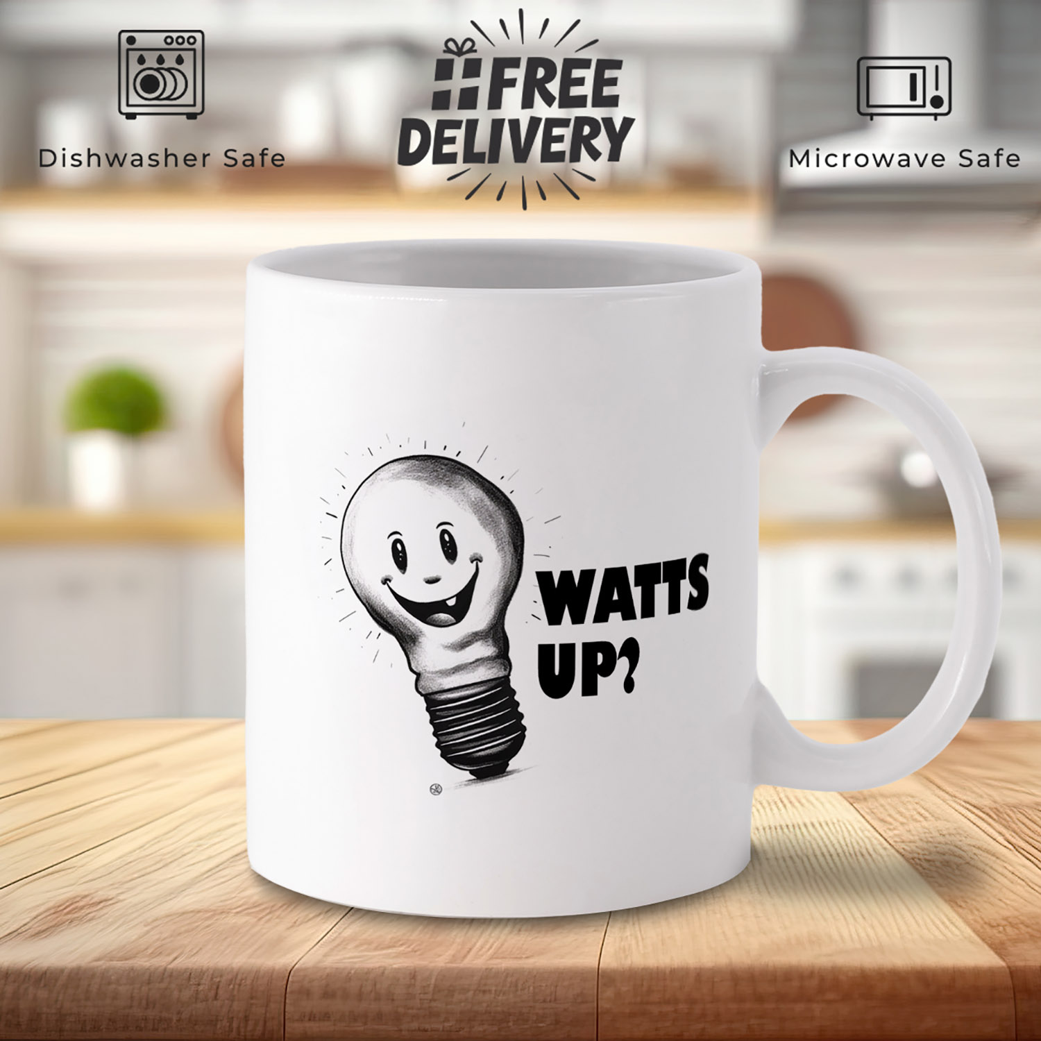 Watts Up Cute Electrician Mug - Perfect Gift for Sparky Fans