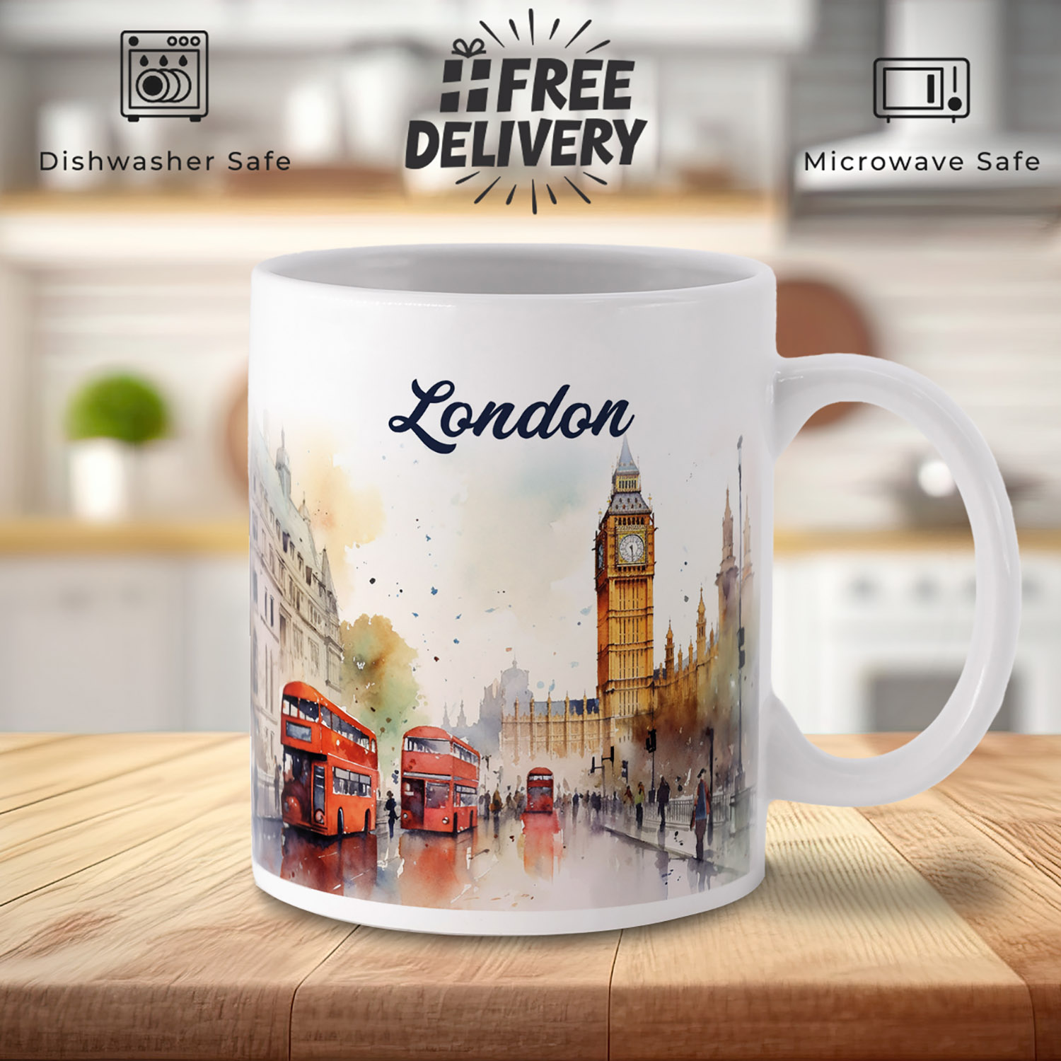 London Watercolour Mug - Artistic Gift for Tea Lovers