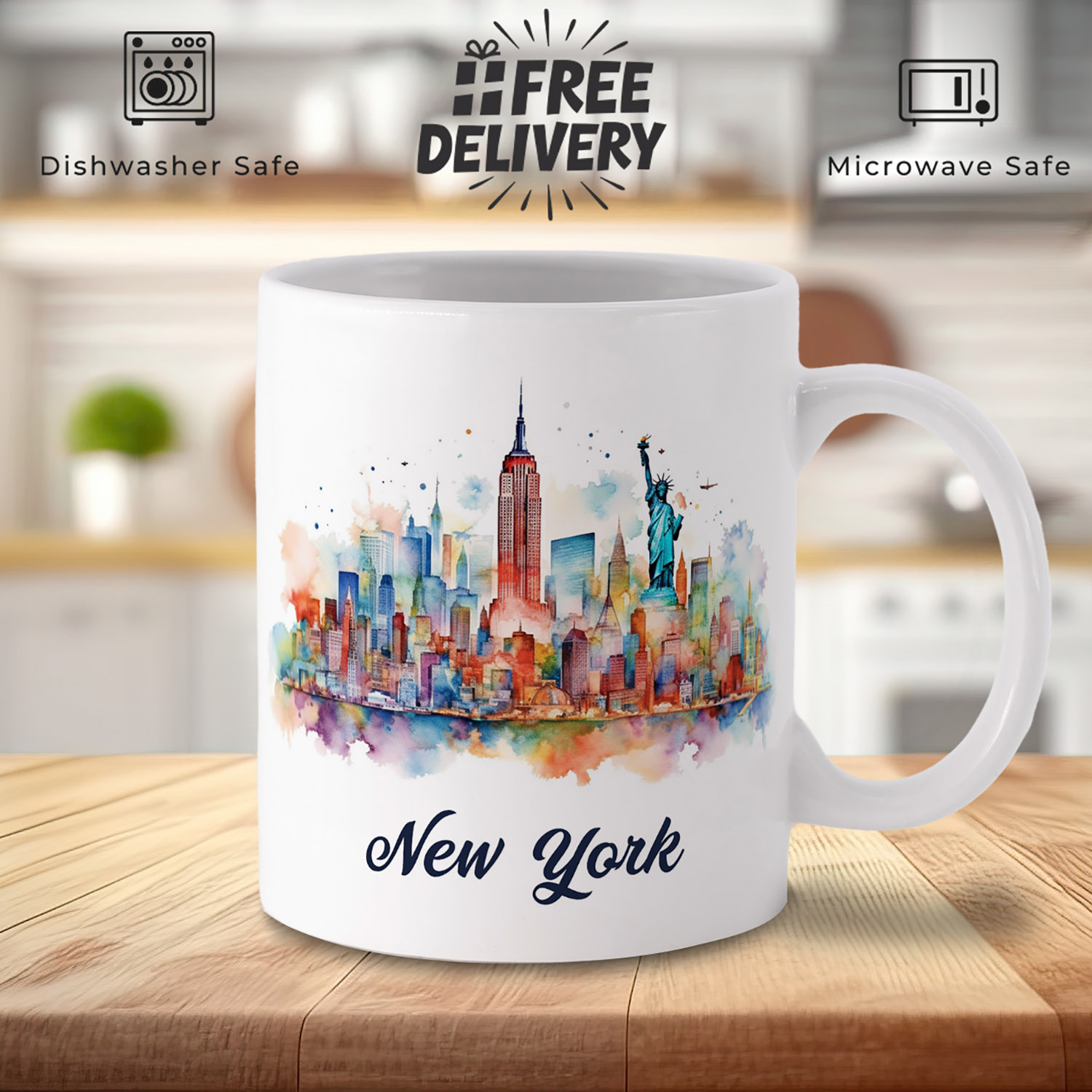 New York City Watercolour Mug - Perfect Gift for Travelers