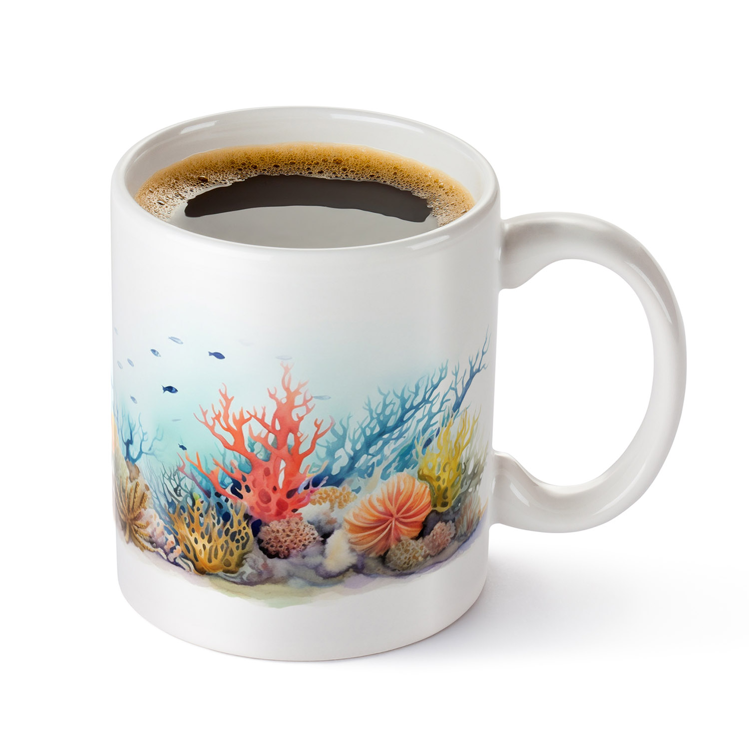 Vibrant Coral Reef 11oz Ceramic Mug - Ocean Lovers Gift