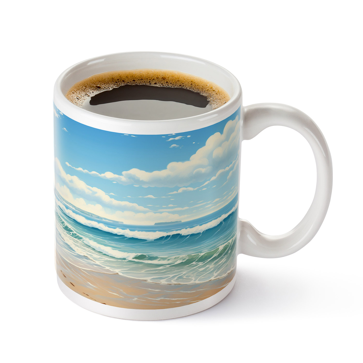 Serene Cornish Coastline 11oz Ceramic Mug - Beach Lover's Gift