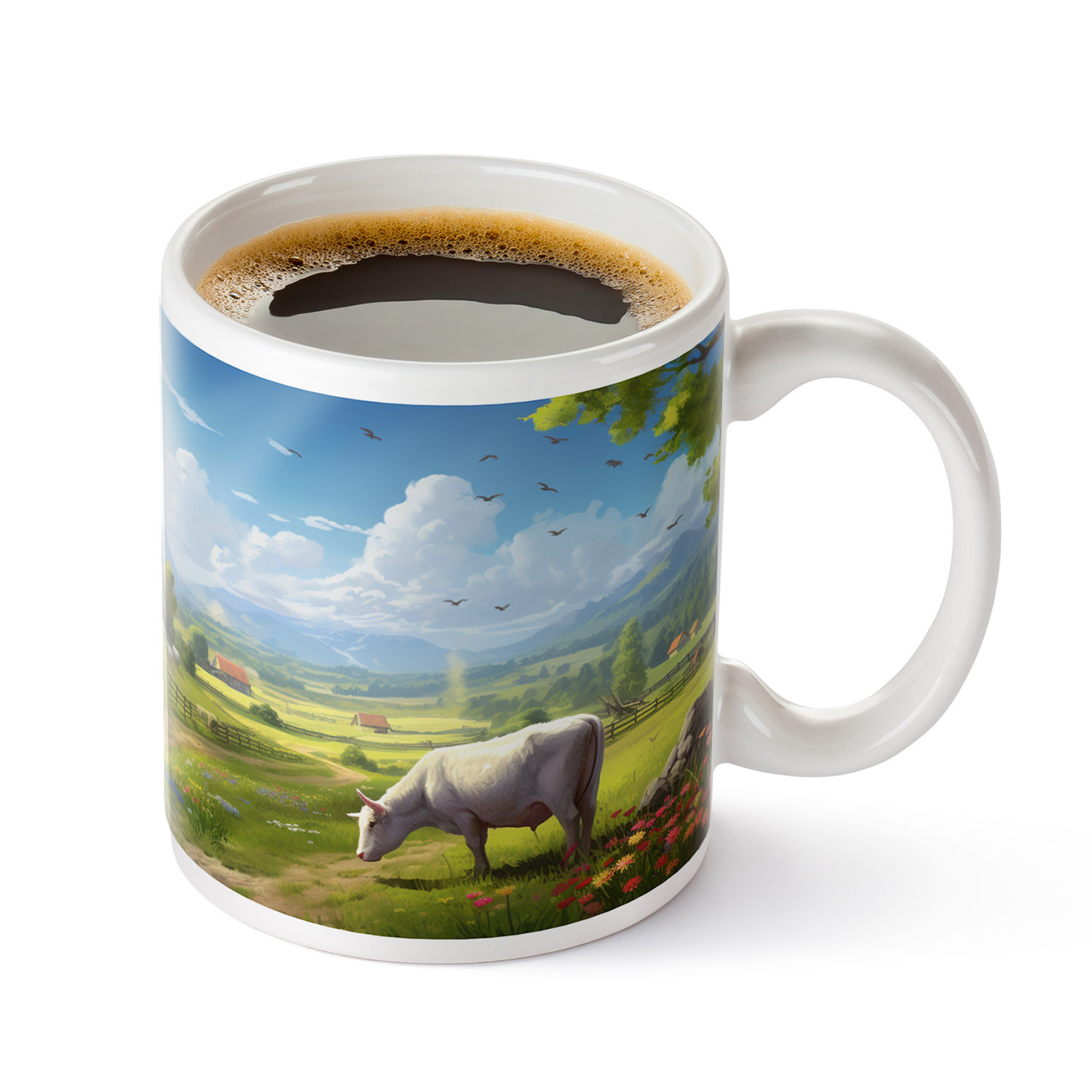 Pastoral Farm Scene Mug - Charming 11oz Ceramic Gift