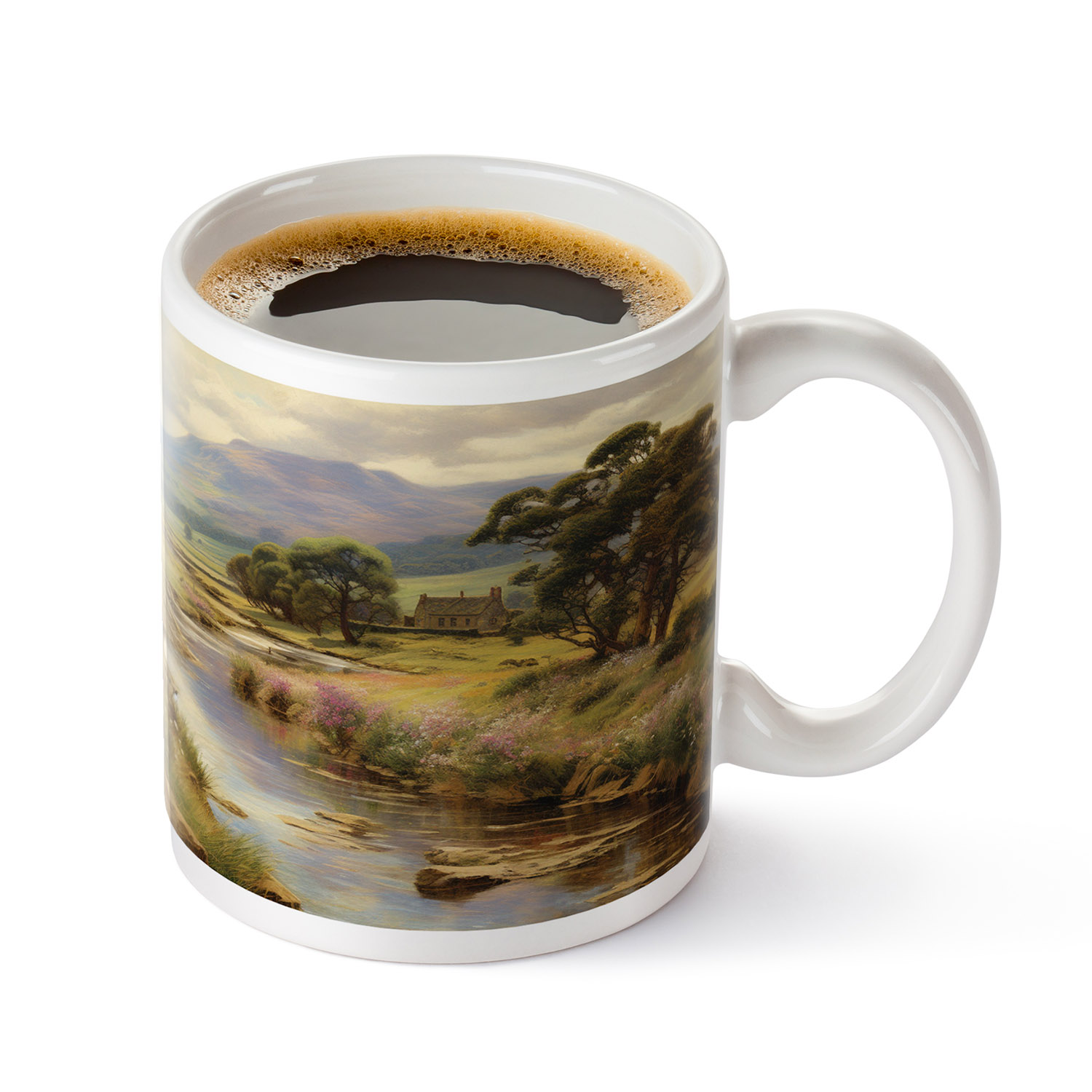 Idyllic Countryside Ceramic Mug - Rustic Charm for Nature Lovers