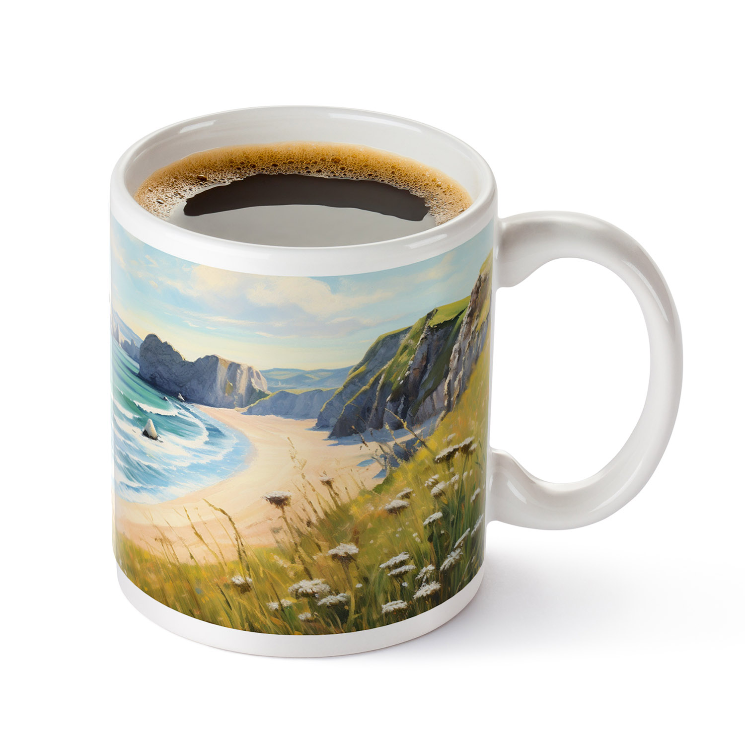 Monet-Inspired Durdle Door Mug - 11oz Ceramic Art Gift