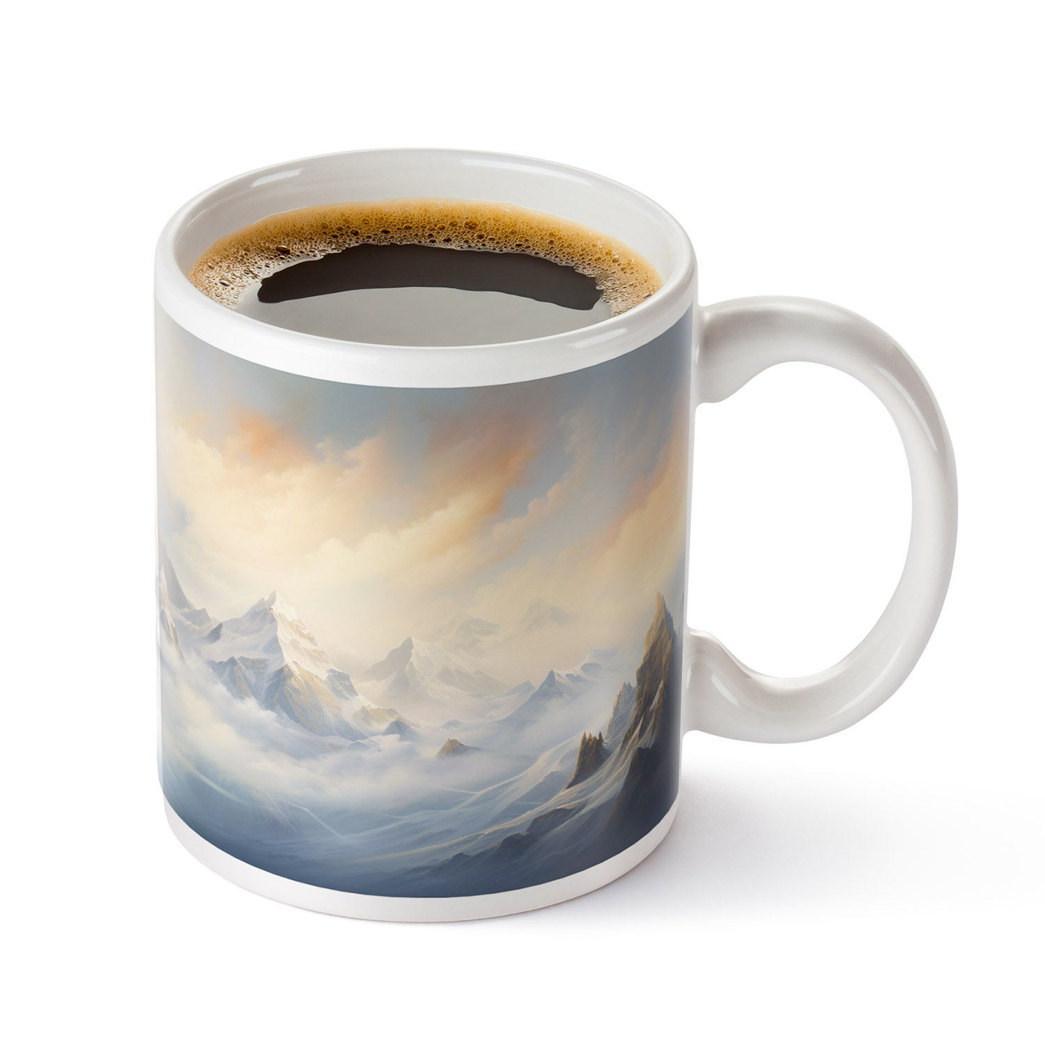 Majestic Mountain Sunrise 11oz Ceramic Mug for Nature Lovers