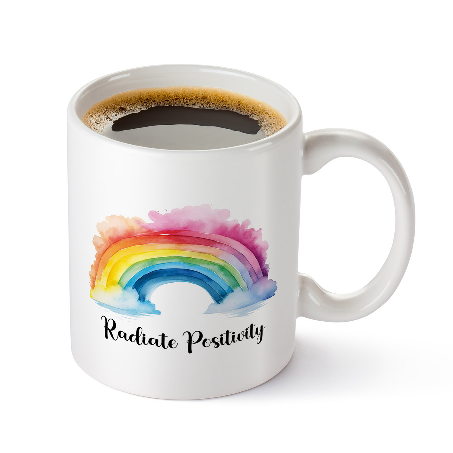 Radiate Positivity Rainbow Mug - 11oz Ceramic Gift