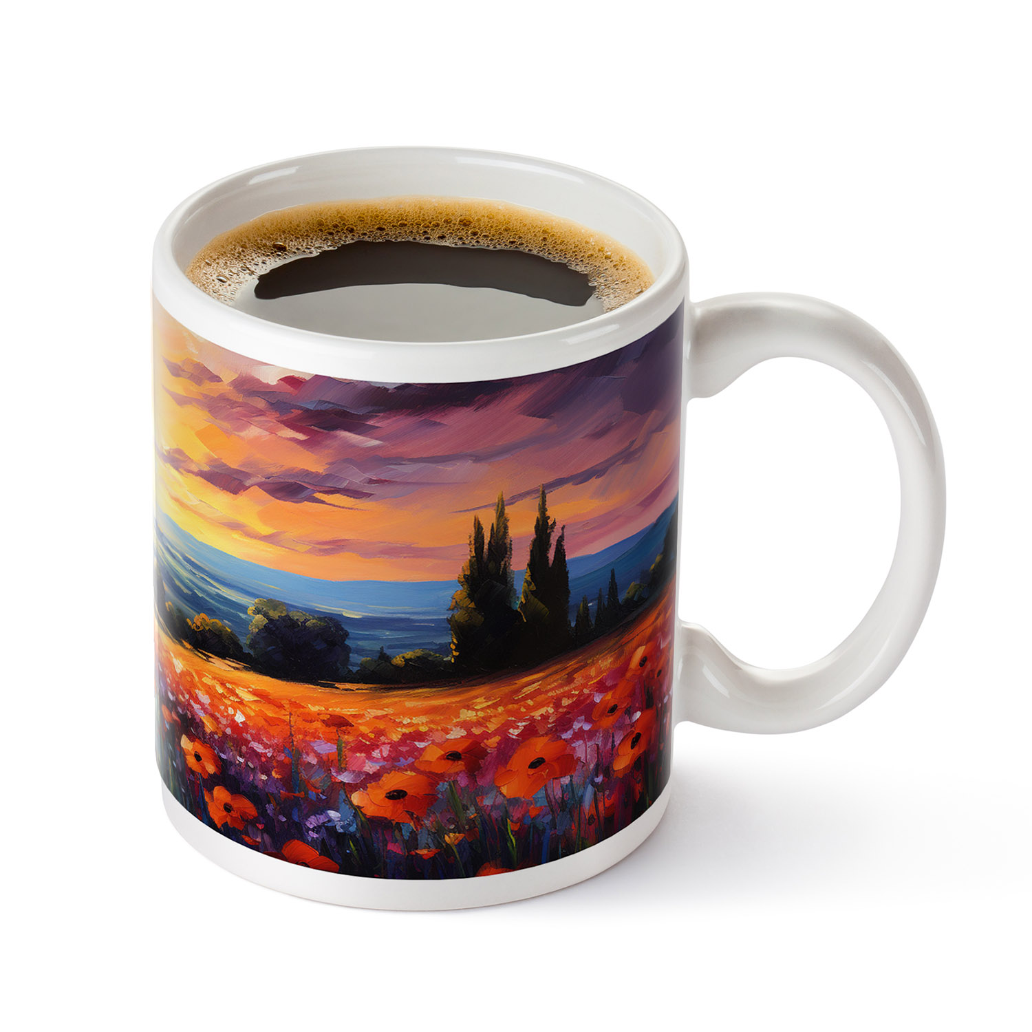 Vibrant Sunset Landscape Mug - Artistic 11oz Drinkware