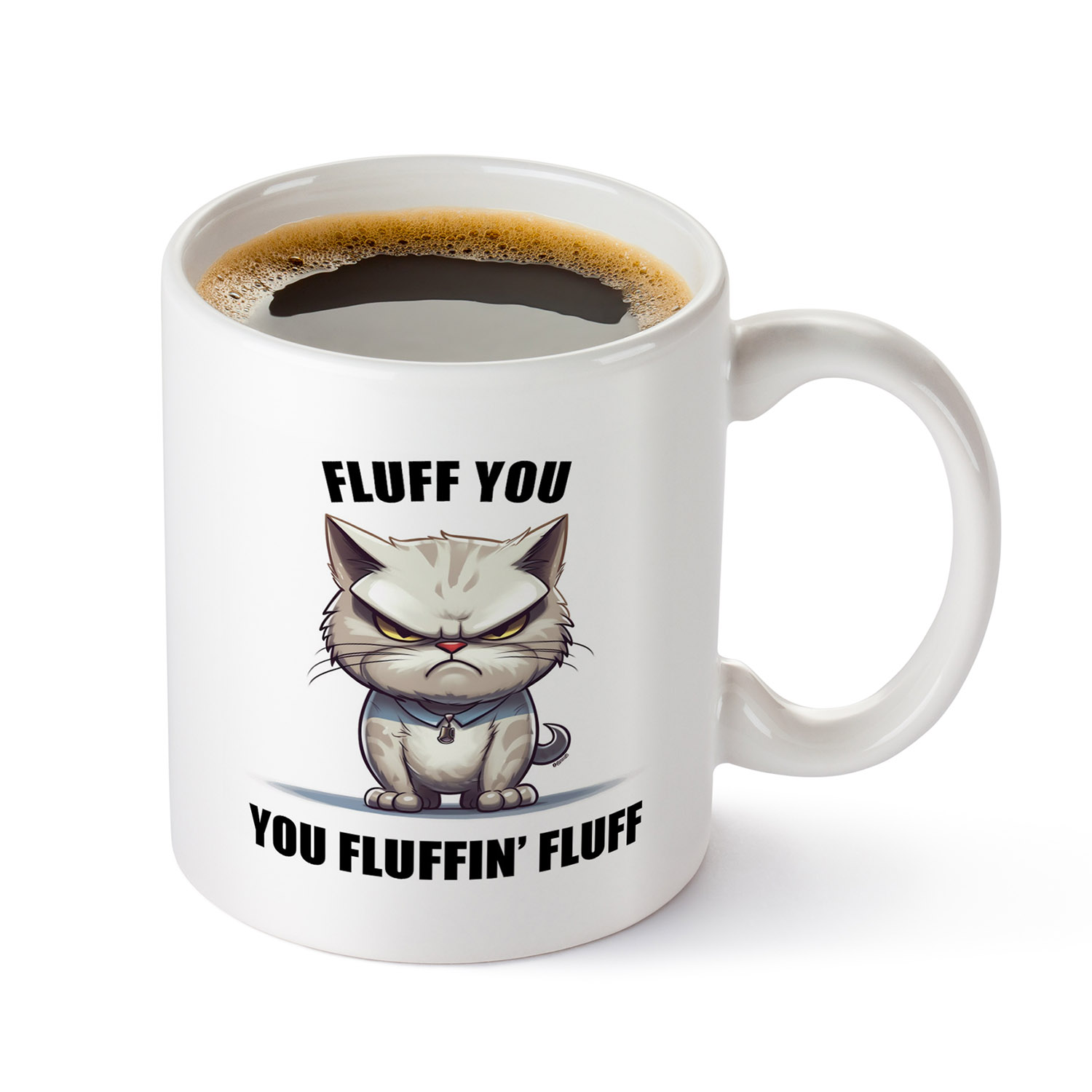 Angry Cat Fluff You Mug - Purrfect Gift for Cat Lovers