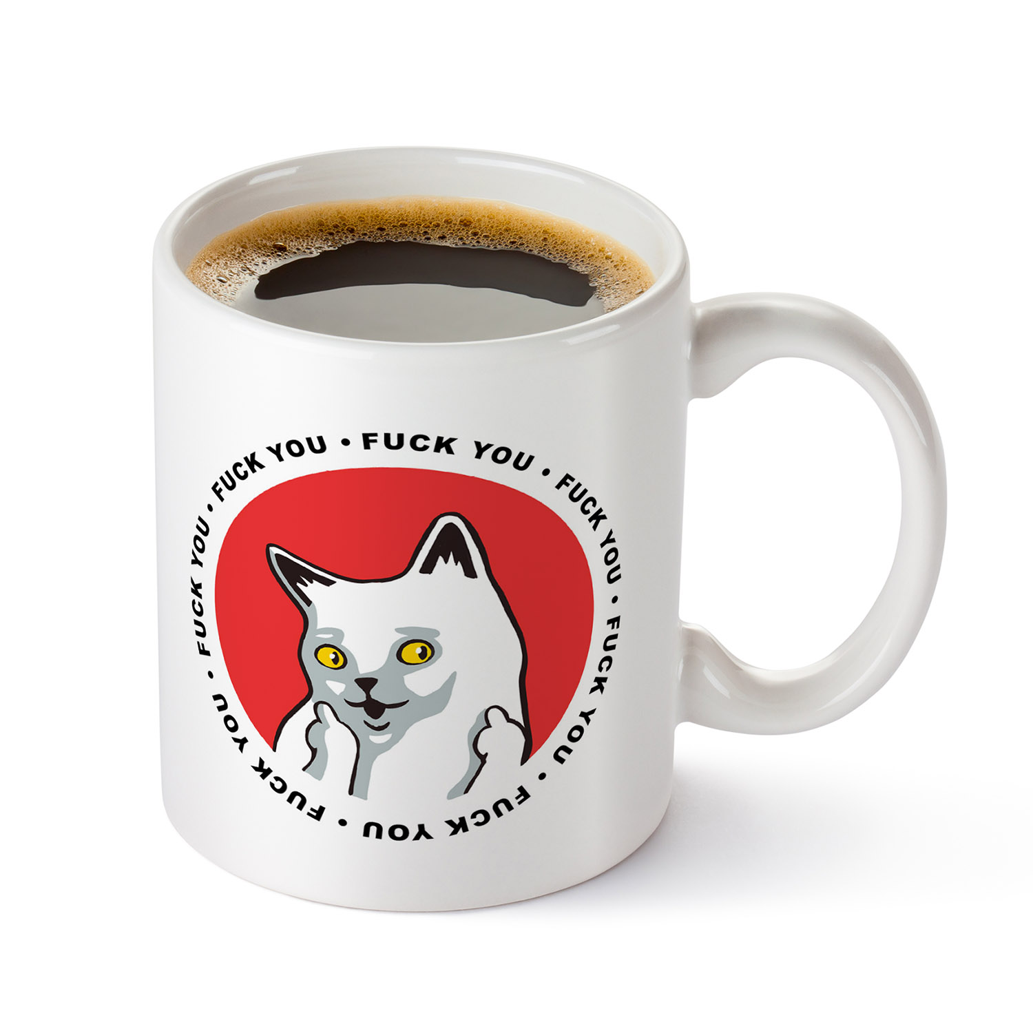 Funny Cat Middle Finger Mug - Perfect Gift for Cat Lovers