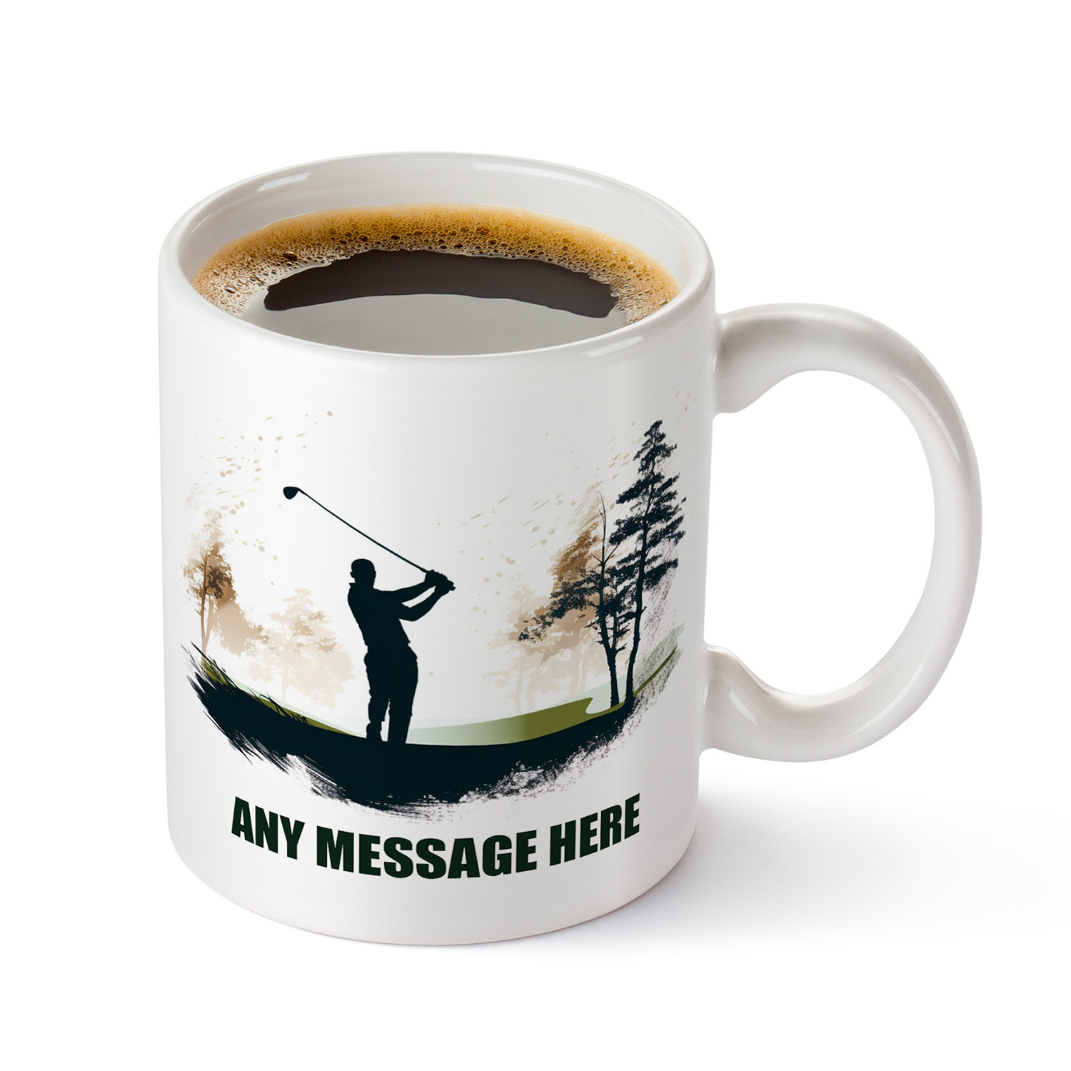 Personalised Golfing Silhouette Mug for Golf Lovers