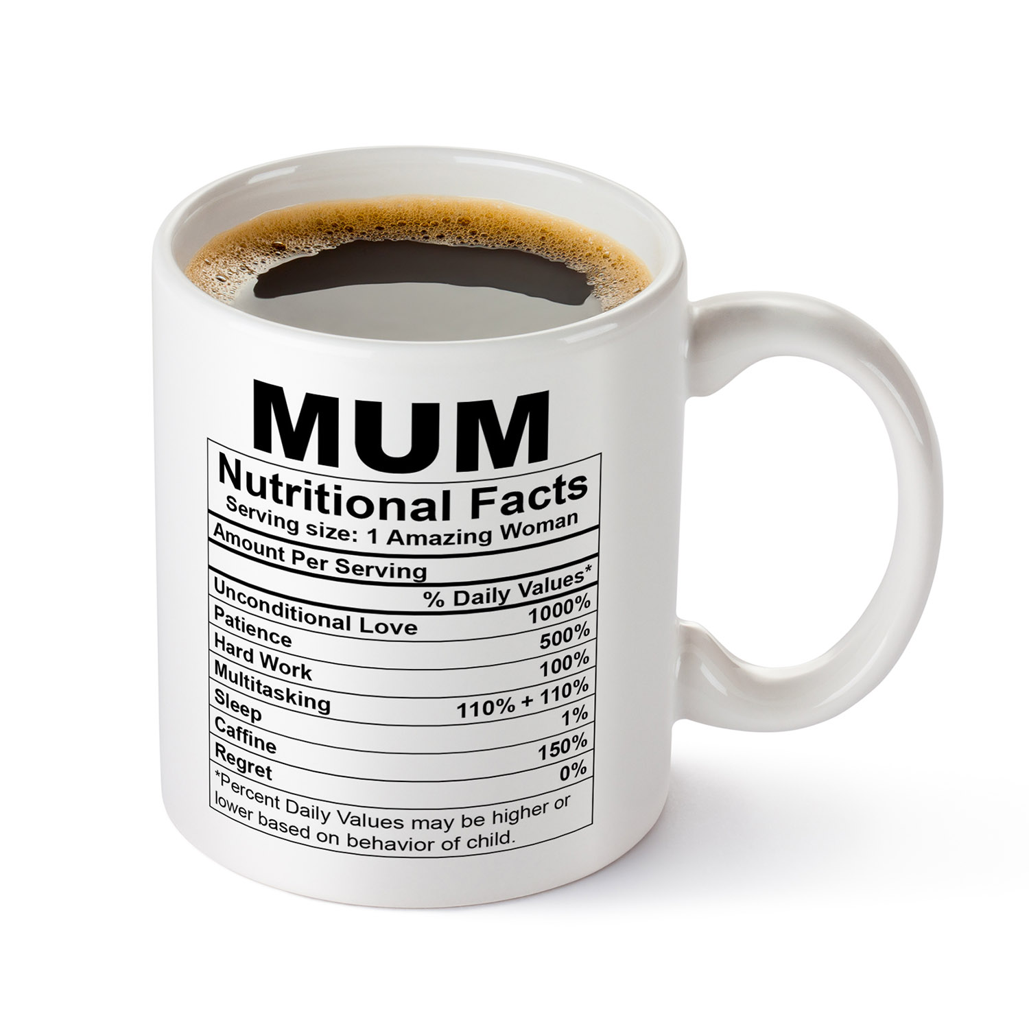 Awesome Mum Nutritional Facts Mug - Perfect Gift for Moms