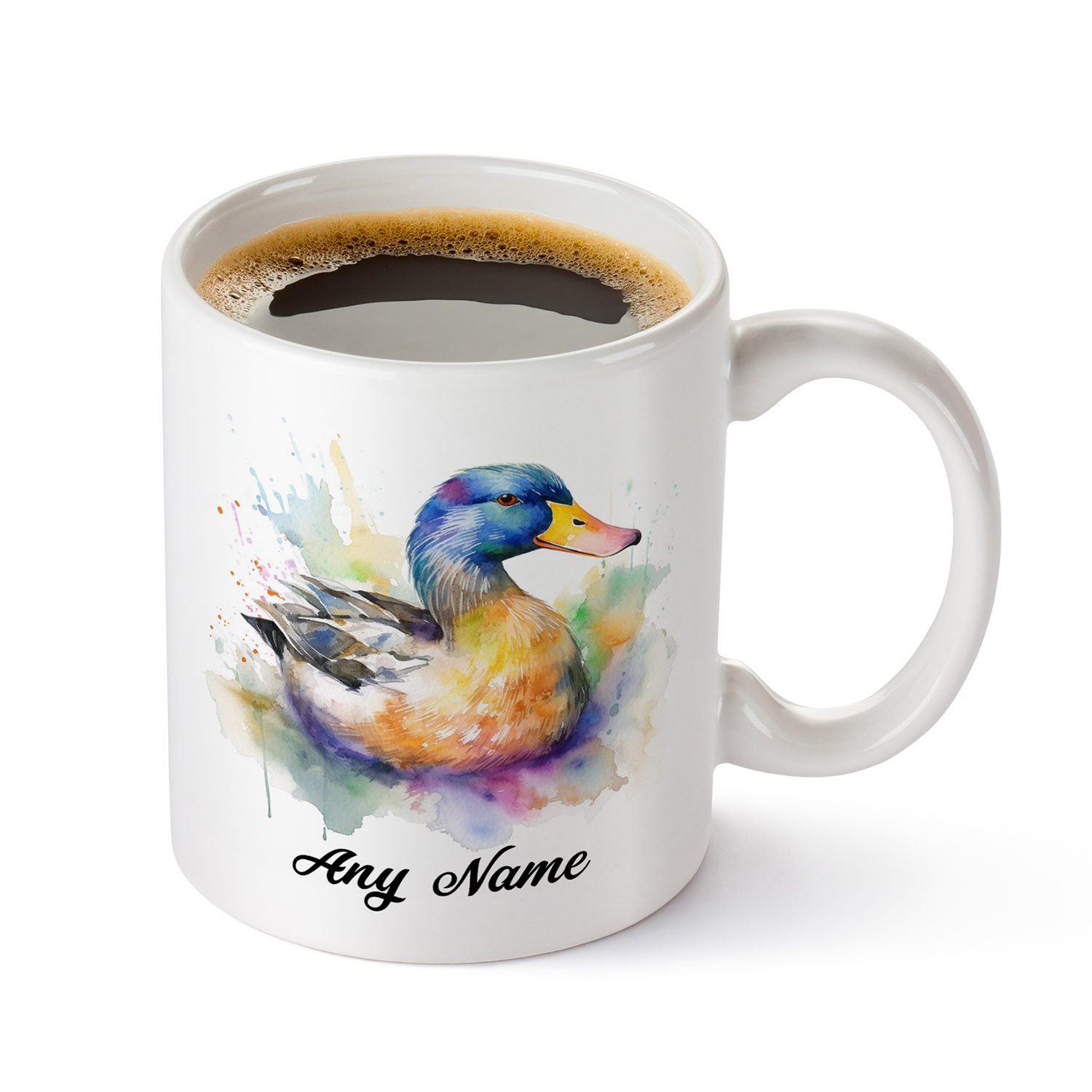 Charming Duck Watercolour Mug for Nature Lovers