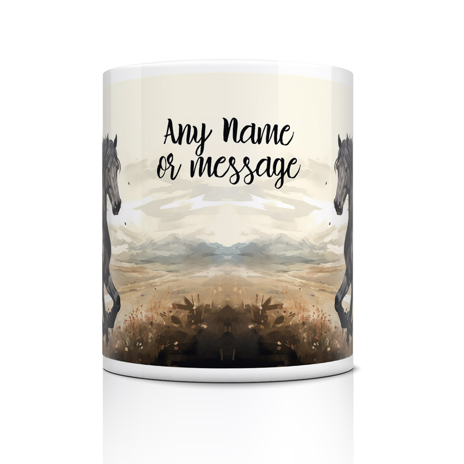 Personalised Majestic Black Horse Mug - Perfect Gift for Horse Lovers