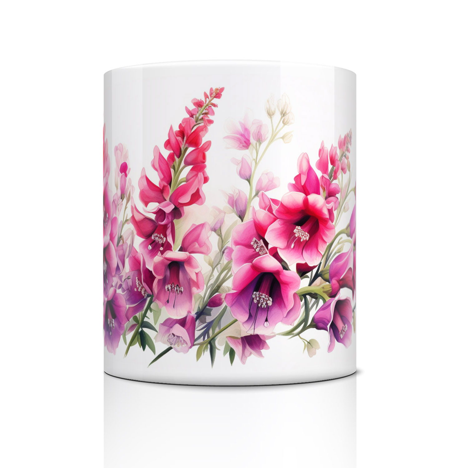 Elegant Foxglove Floral 11oz Ceramic Coffee Mug for Garden Lovers