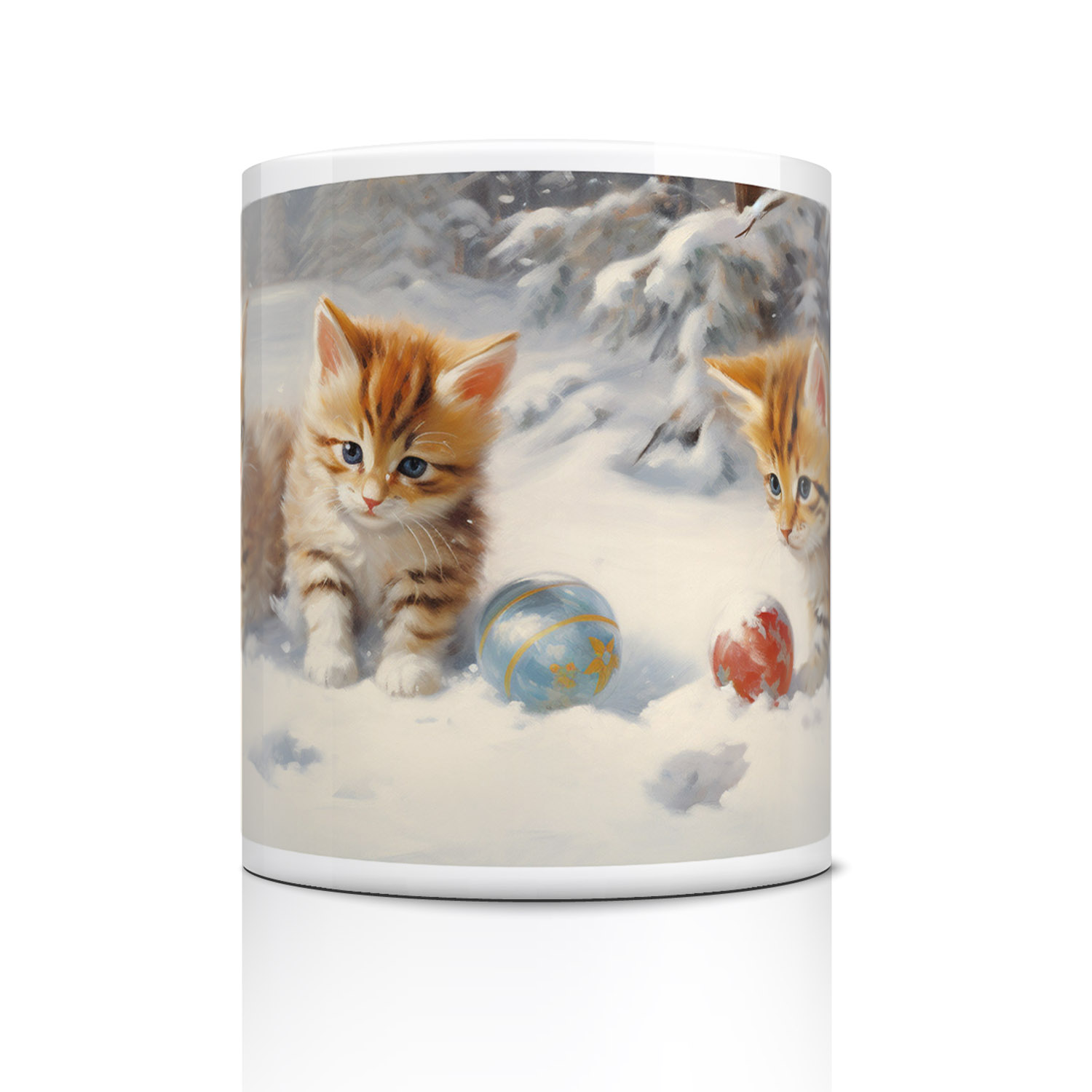 Charming Kittens Snowfall Mug - Perfect Gift for Cat Lovers