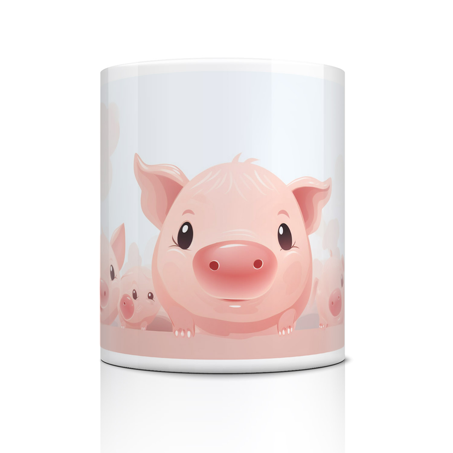 Charming Piglet Duo 11oz Ceramic Coffee Mug for Animal Lovers