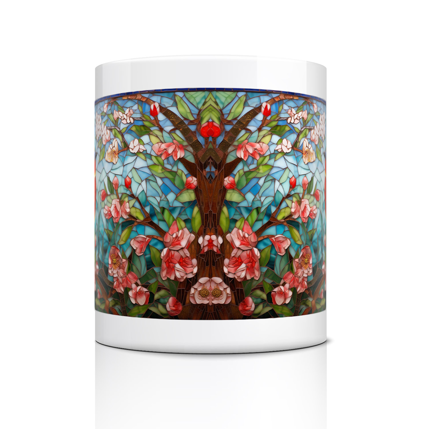 Enchanting Robin Mosaic Coffee Mug - 11oz Ceramic Delight