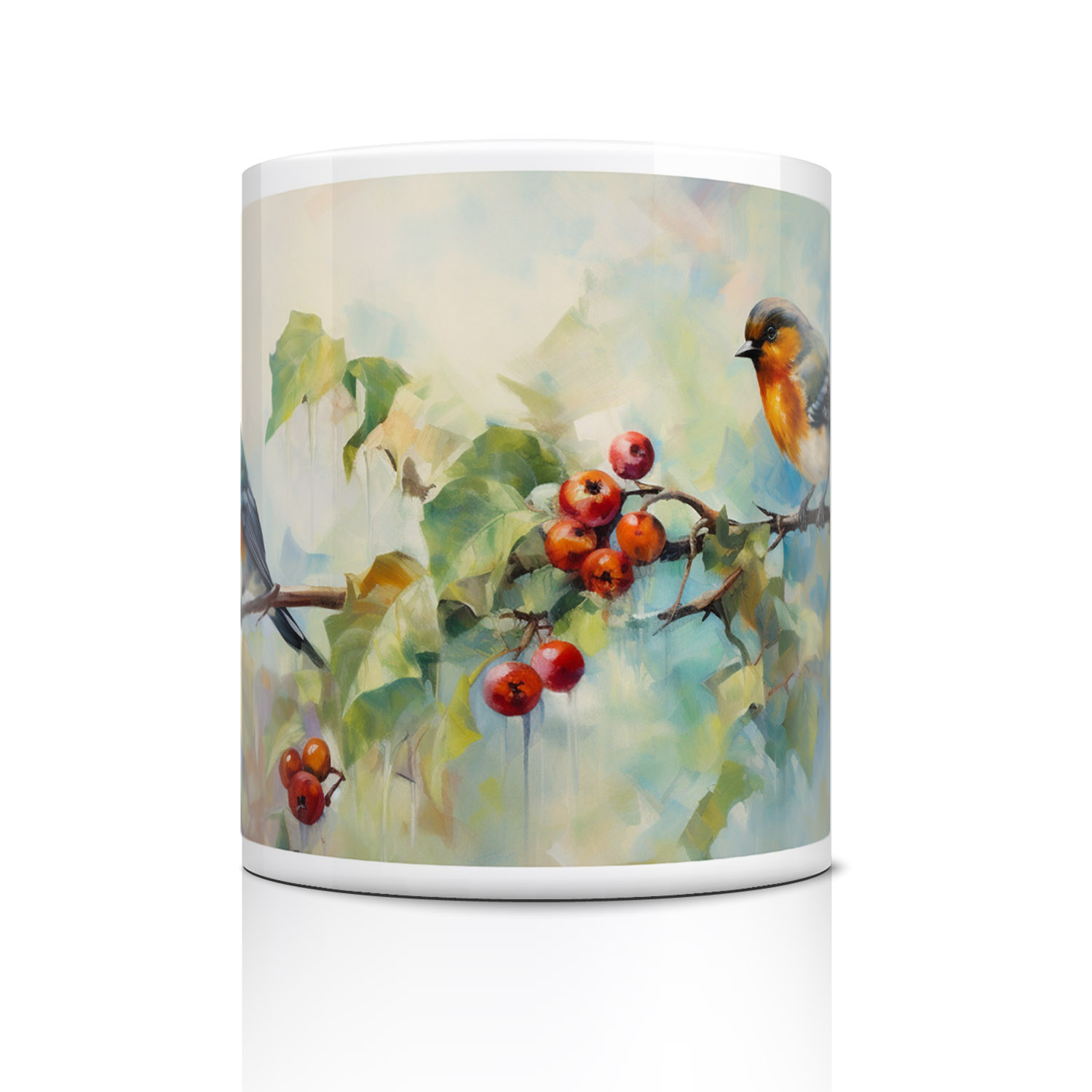 Charming Robin & Holly Mug - Perfect for Cozy Brews