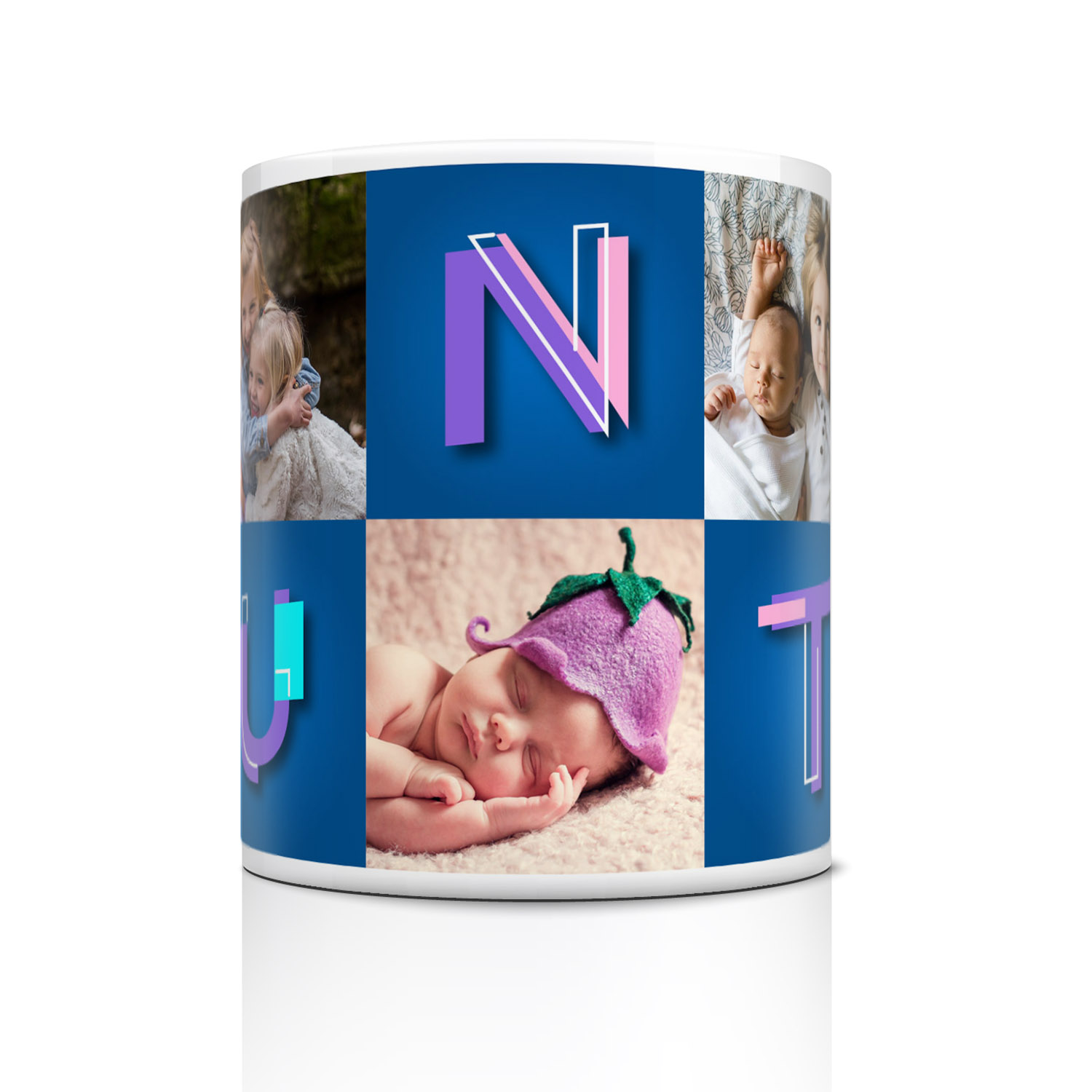 Personalized Aunty Mug with 5 Photos - Unique Gift Idea