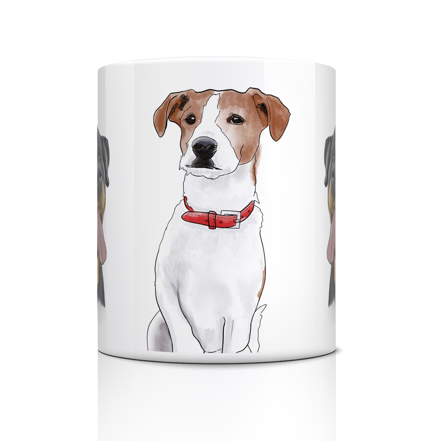 Illustrated Jack Russell & Rottweiler Mug for Dog Lovers
