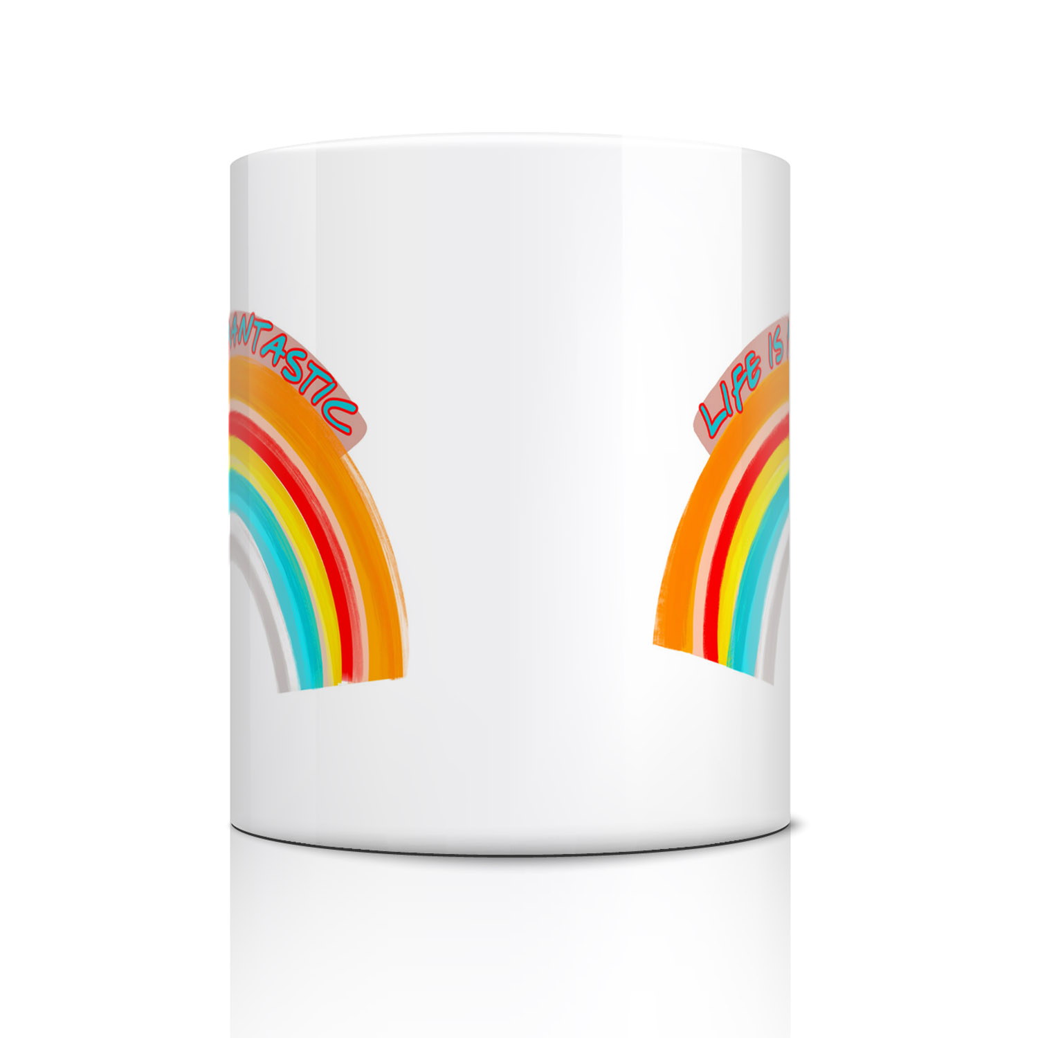 Rainbow 'Life is Fantastic' Mug - Cheerful Gift for All