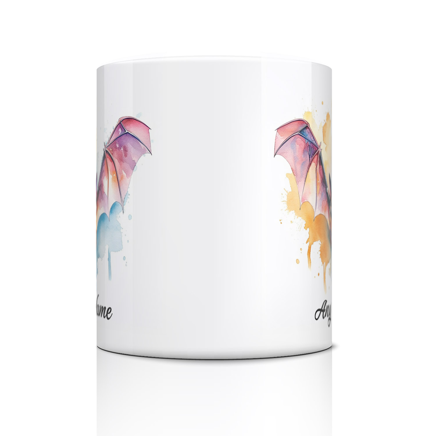 Whimsical Bat Watercolour Mug for Nature Lovers