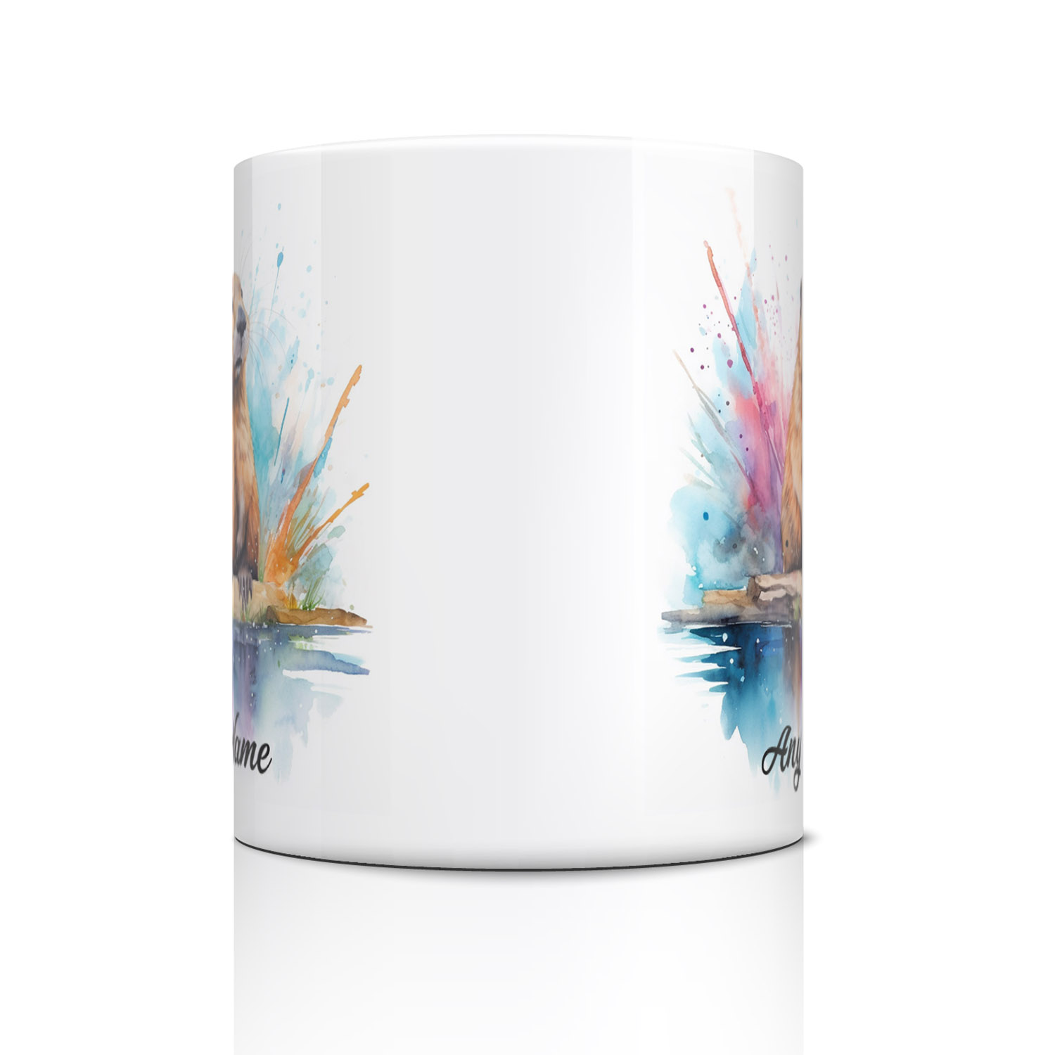Charming Otter Watercolour Mug for Nature Lovers