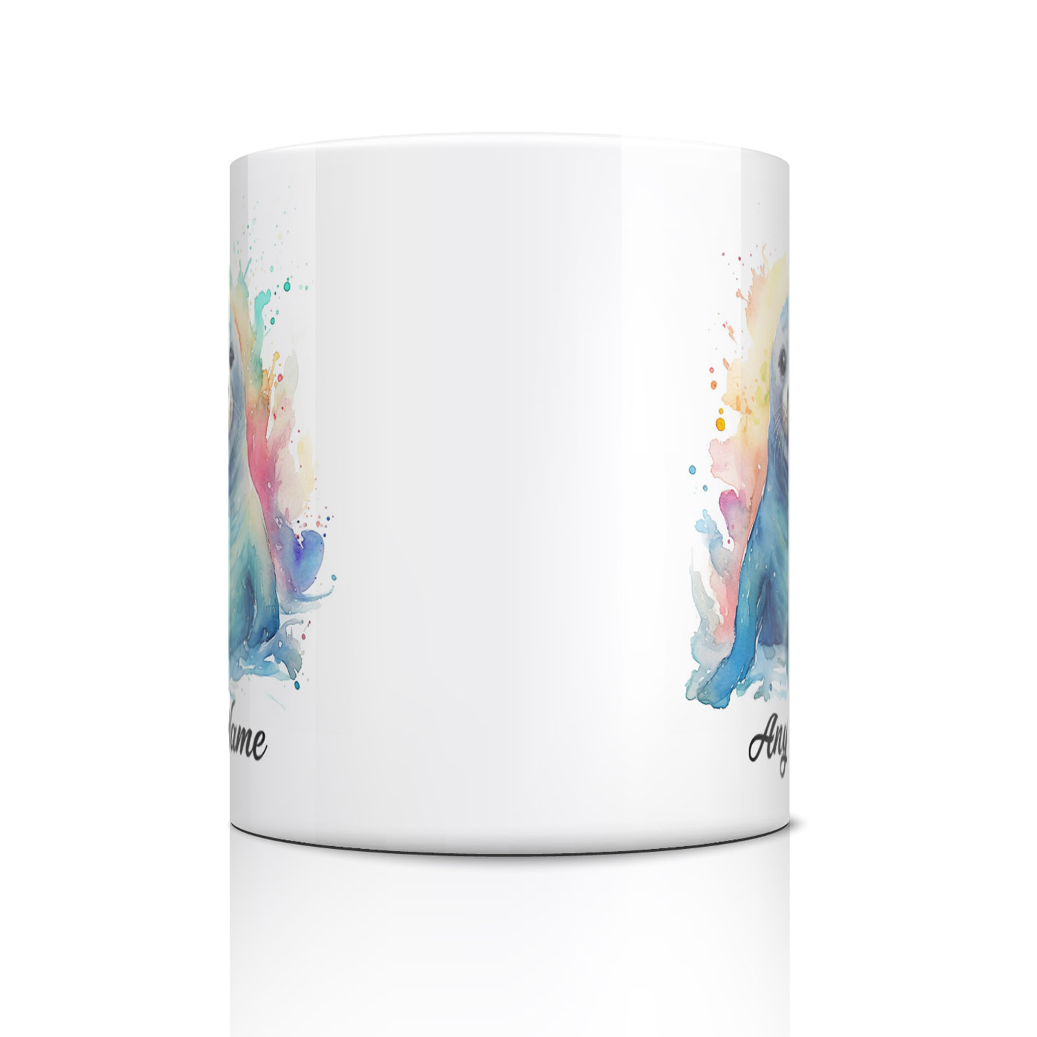 Personalised Watercolour Seal Mug - Unique Gift for Animal Lovers
