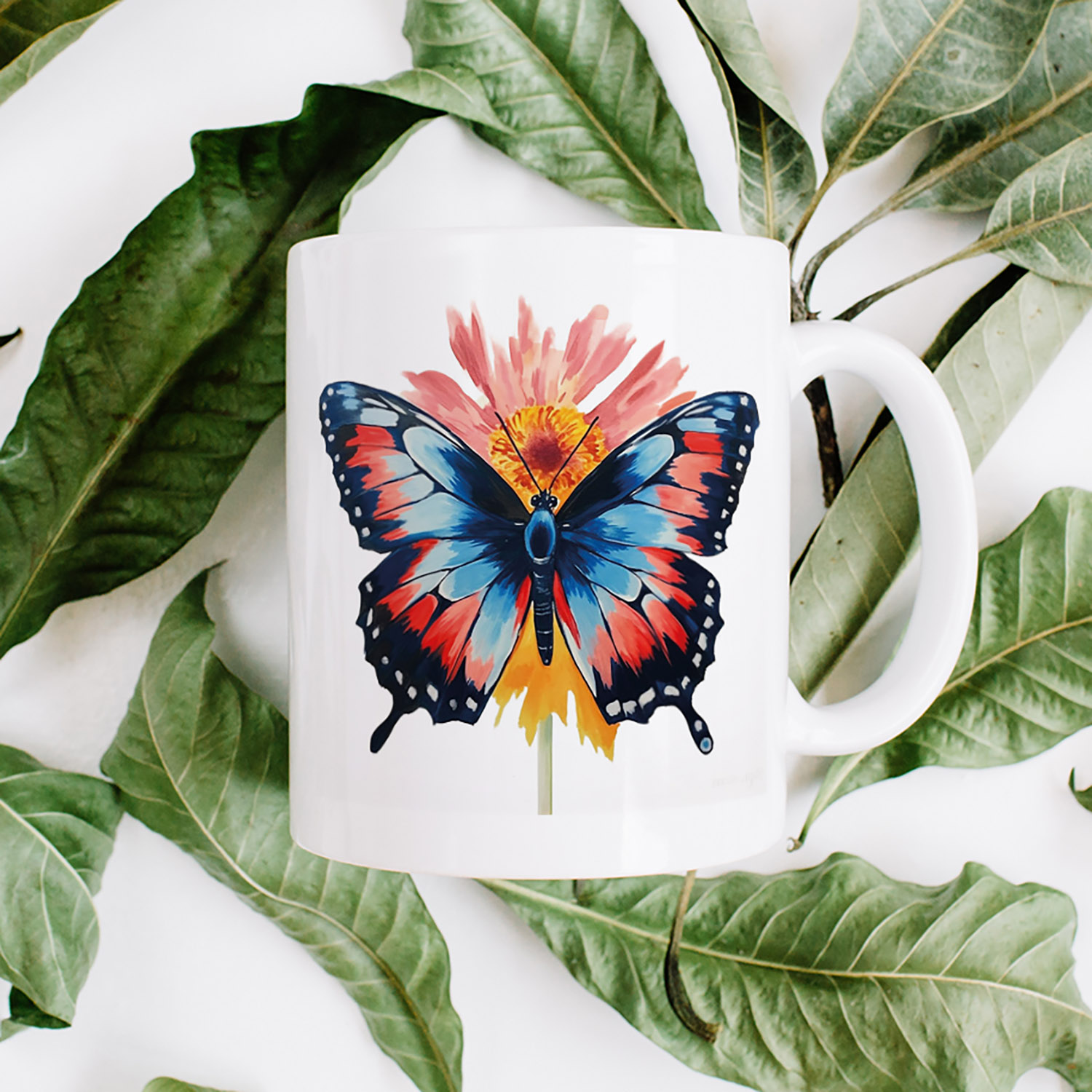 Vibrant Butterfly Bloom Mug - Perfect for Tea & Coffee Lovers