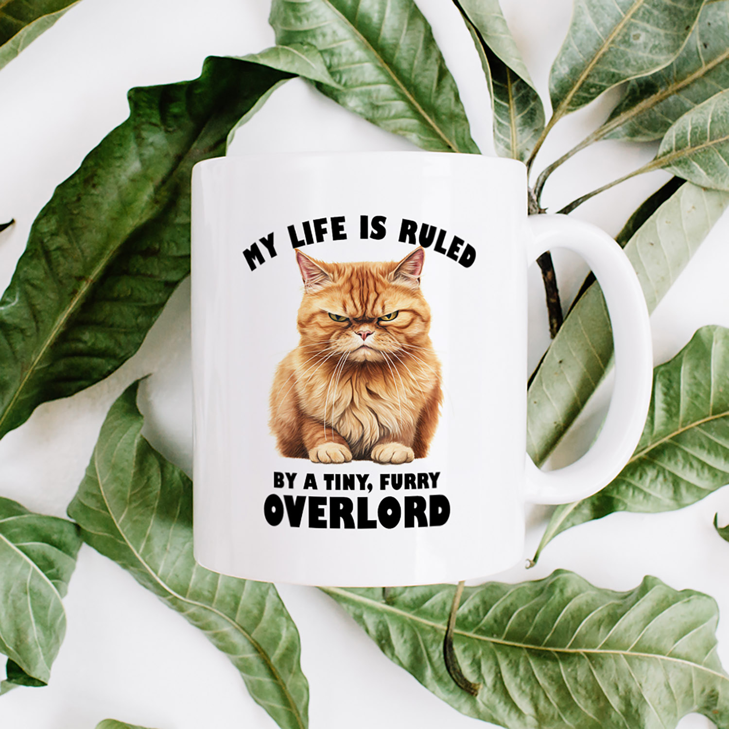 Quirky Ginger Cat Overlord Mug for Pet Lovers - 11oz