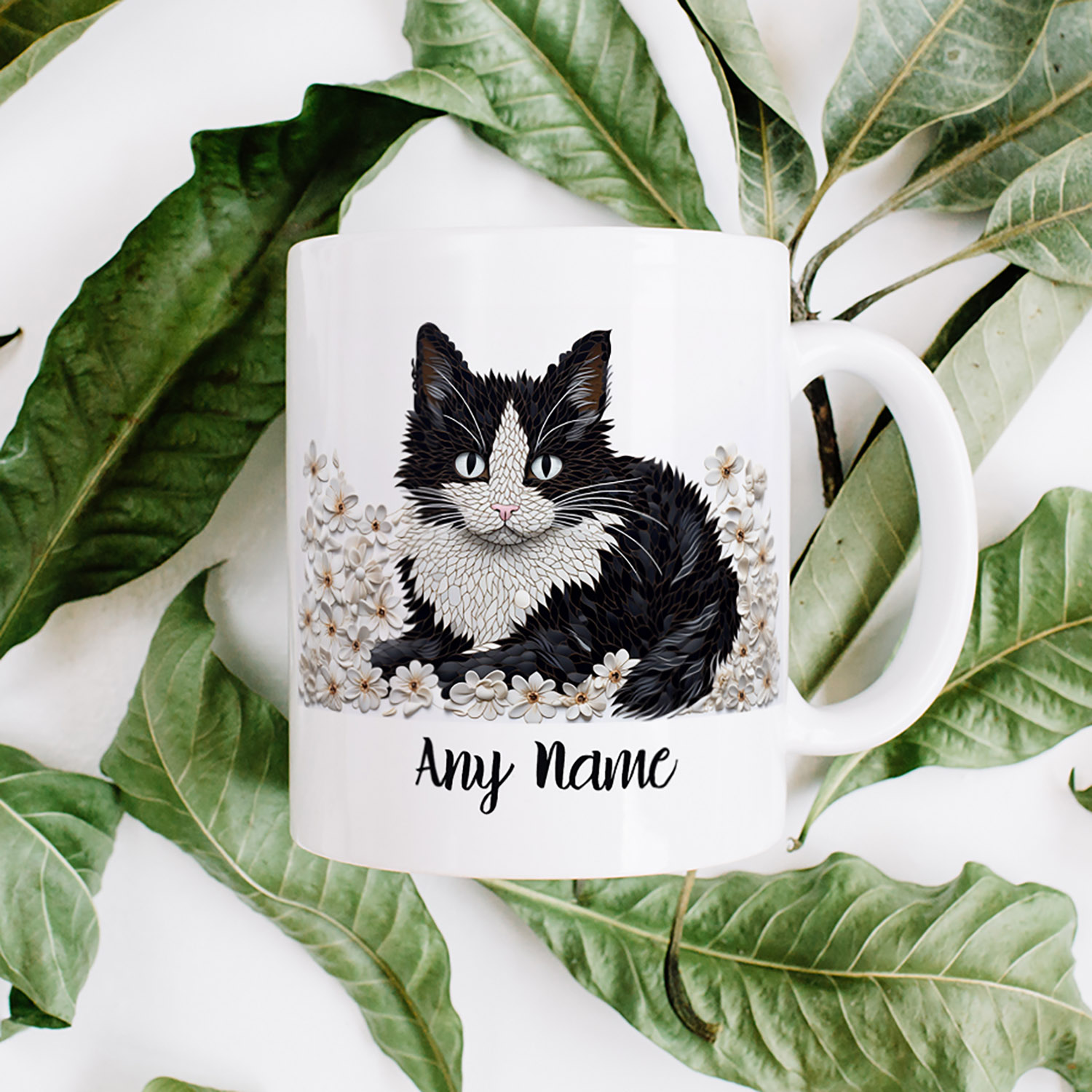 Personalised Tuxedo Cat Mug - Perfect Gift for Cat Lovers