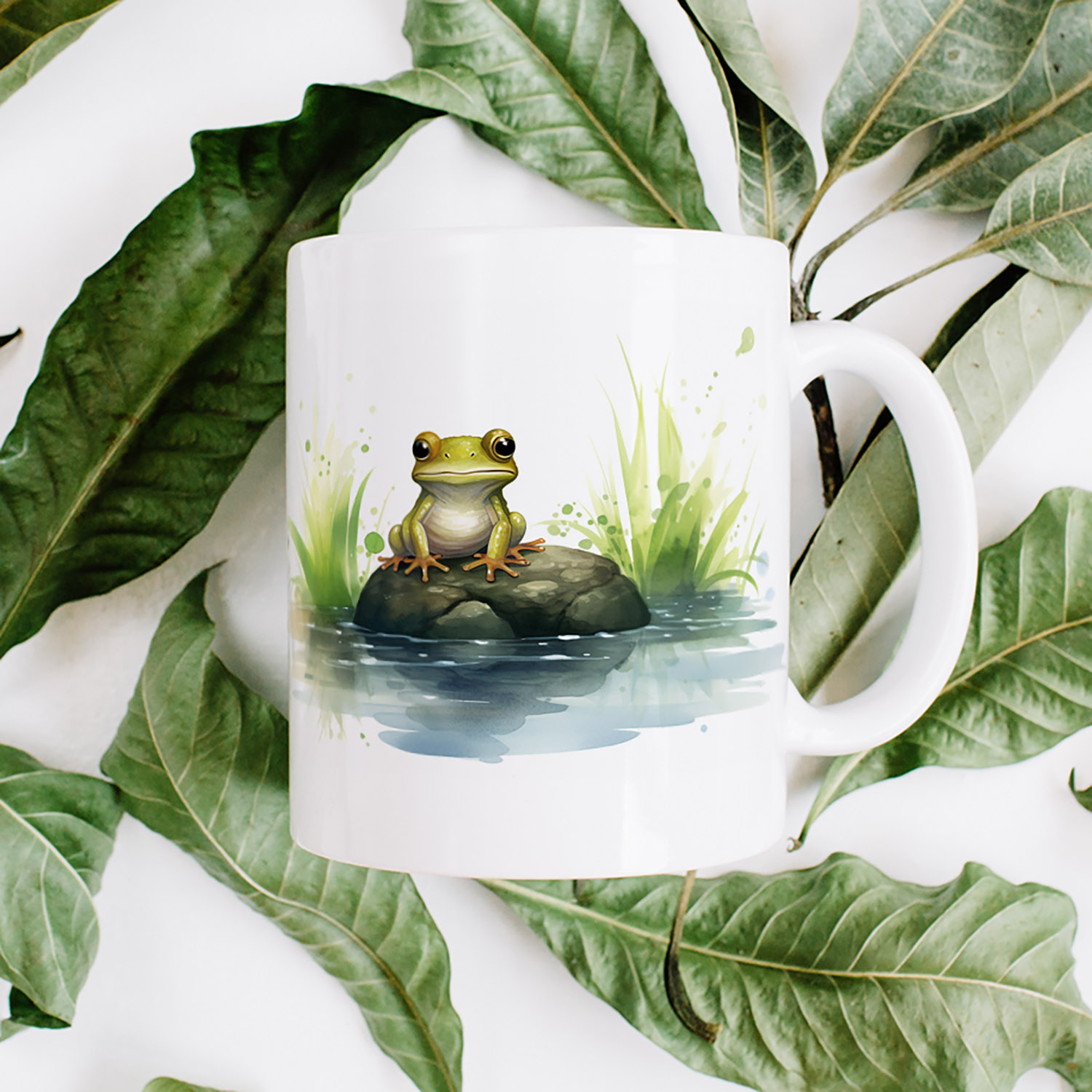 Charming Frog Ceramic Mug - Nature-Inspired Drinkware