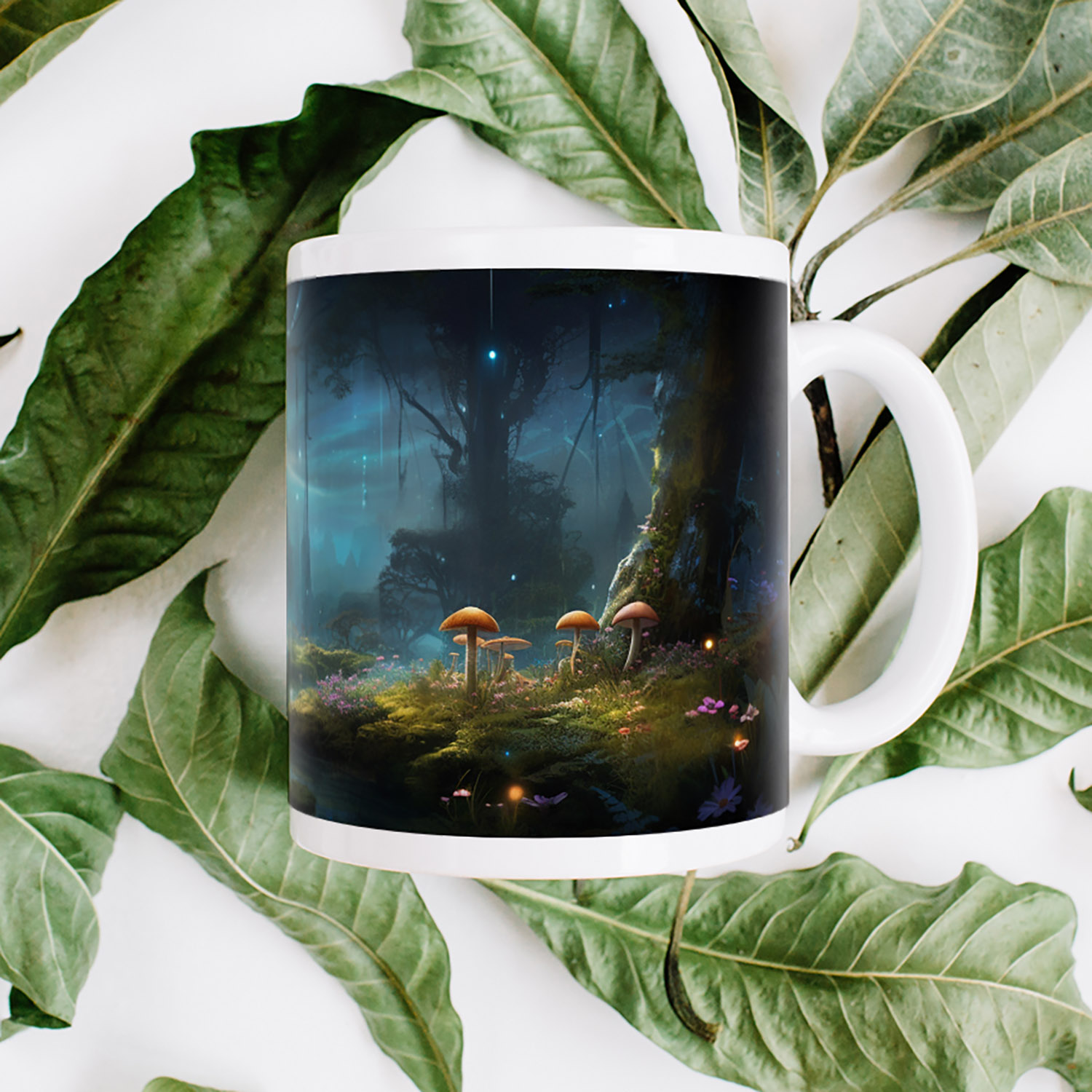 Enchanted Forest Mushroom Mug - 11oz Ceramic Coffee Cup