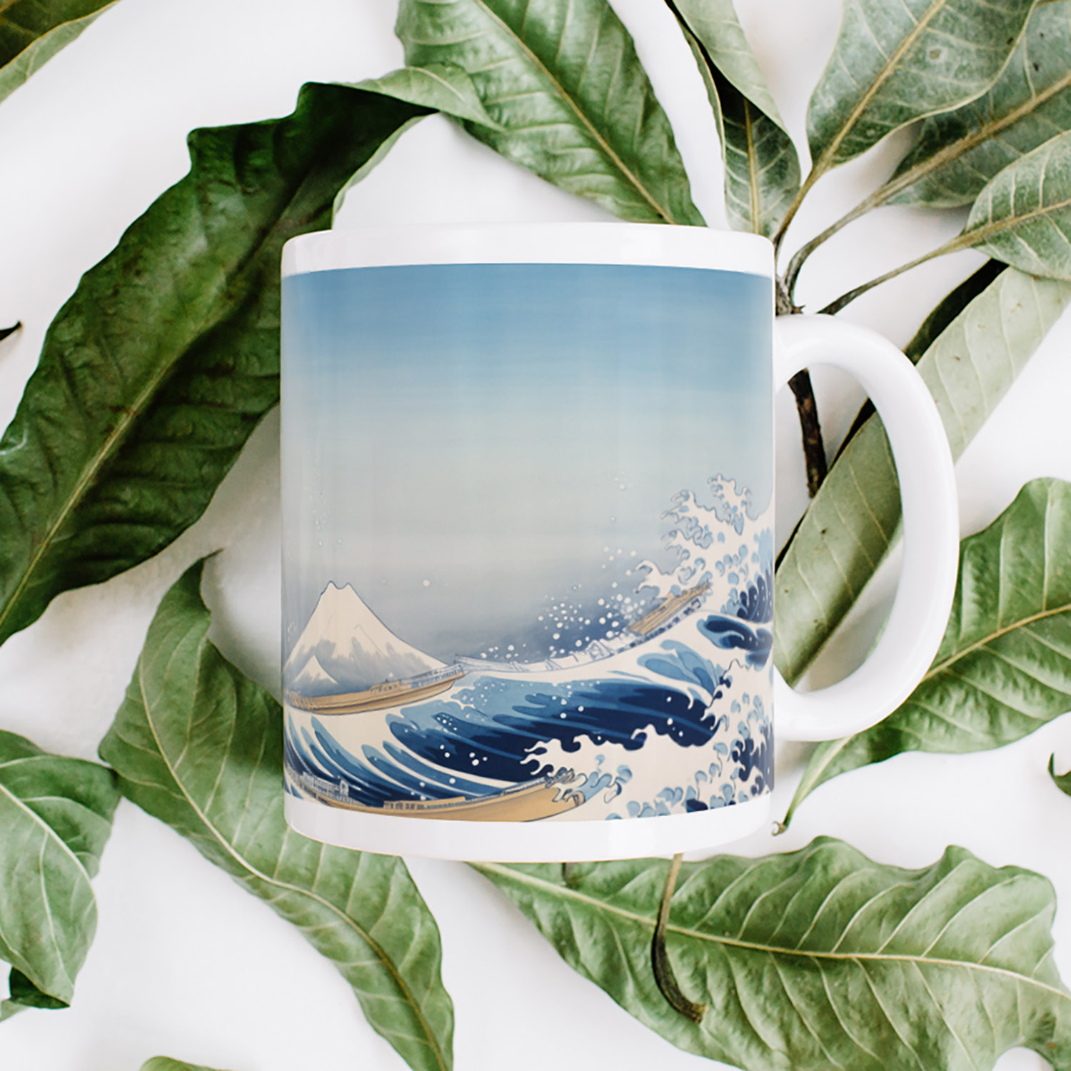 Oceanic Waves Artistic Coffee Mug - 11oz Ceramic Delight