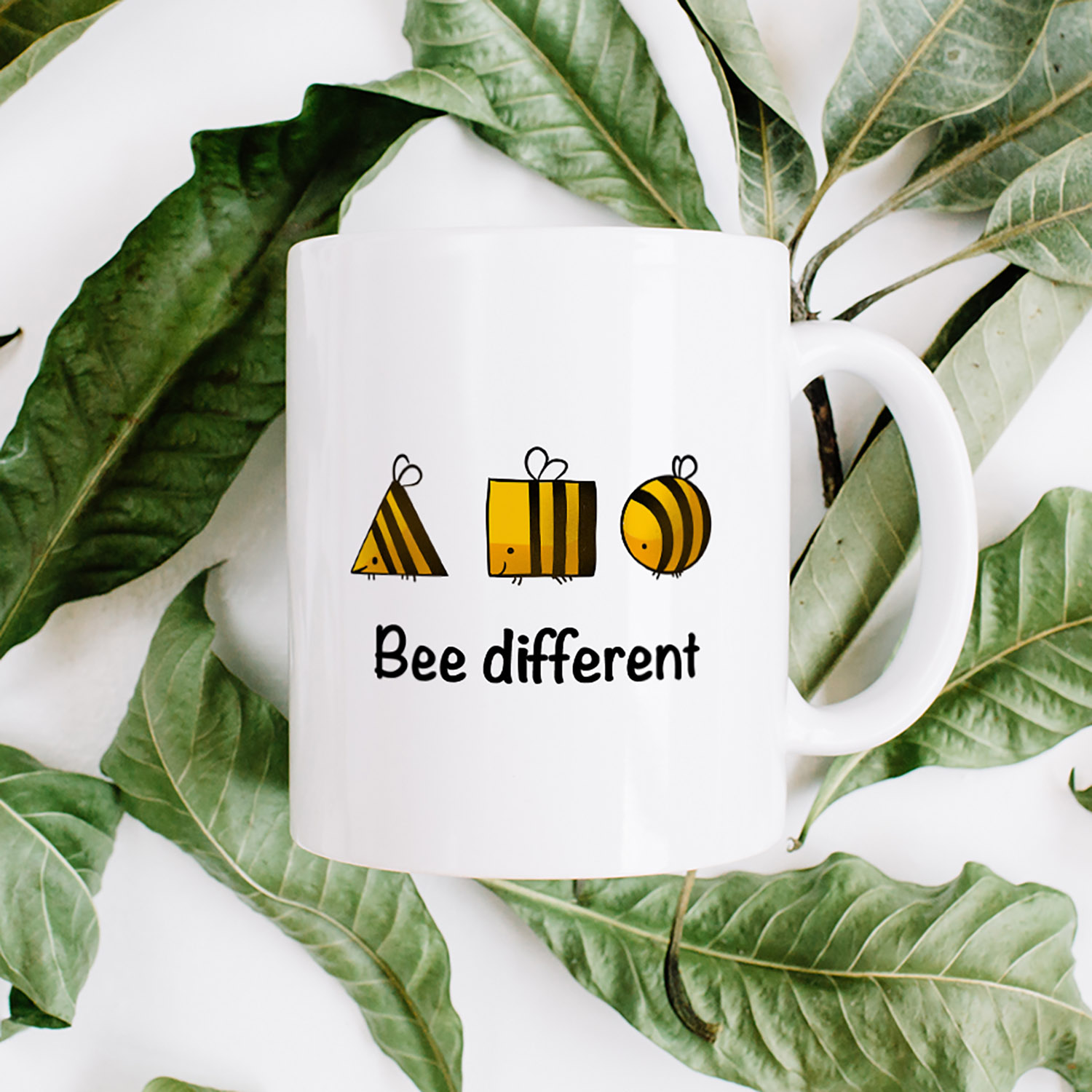 Bee Different Illustrated Bumblebee Mug for Nature Lovers
