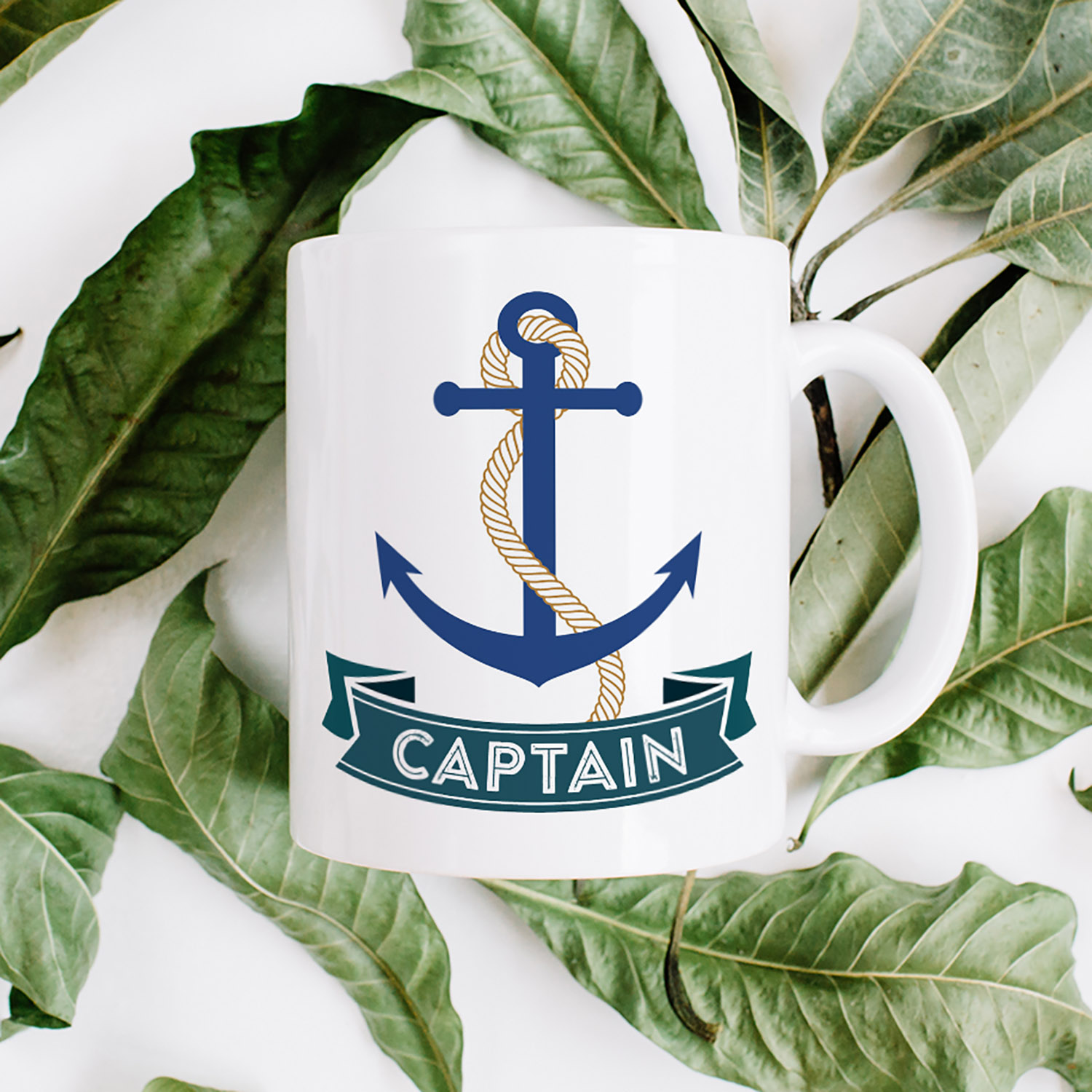 Nautical Captain Anchor Mug with Rope - Perfect for Sea Lovers