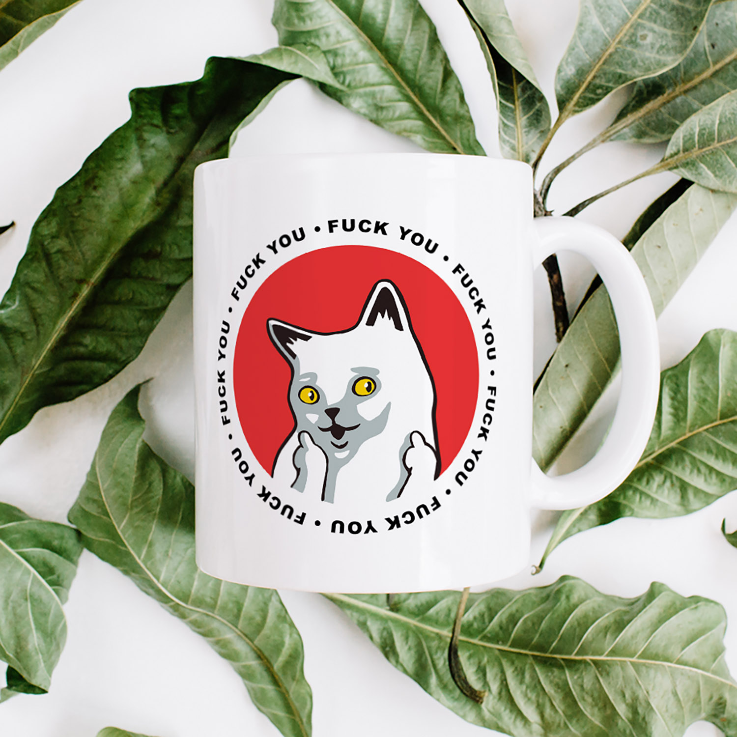 Funny Cat Middle Finger Mug - Perfect Gift for Cat Lovers
