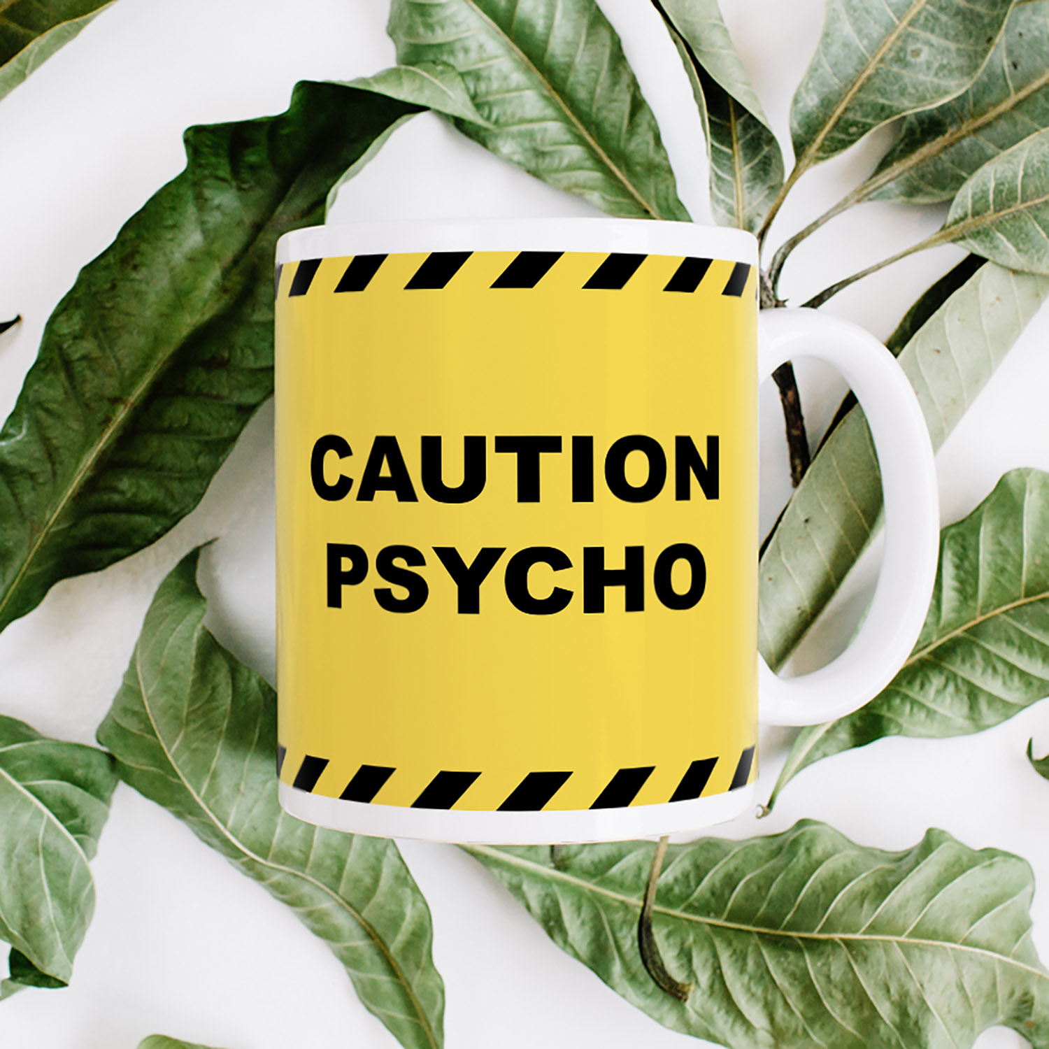 Caution Psycho Warning Mug - Fun Gift for Quirky Friends