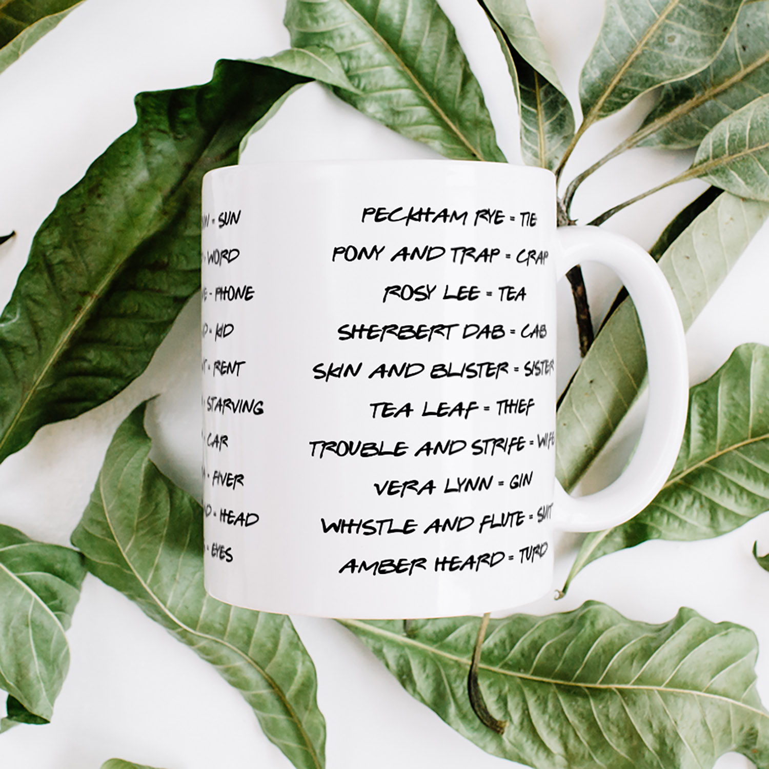 Unique Cockney Rhyming Slang Mug for Fun Gift Ideas